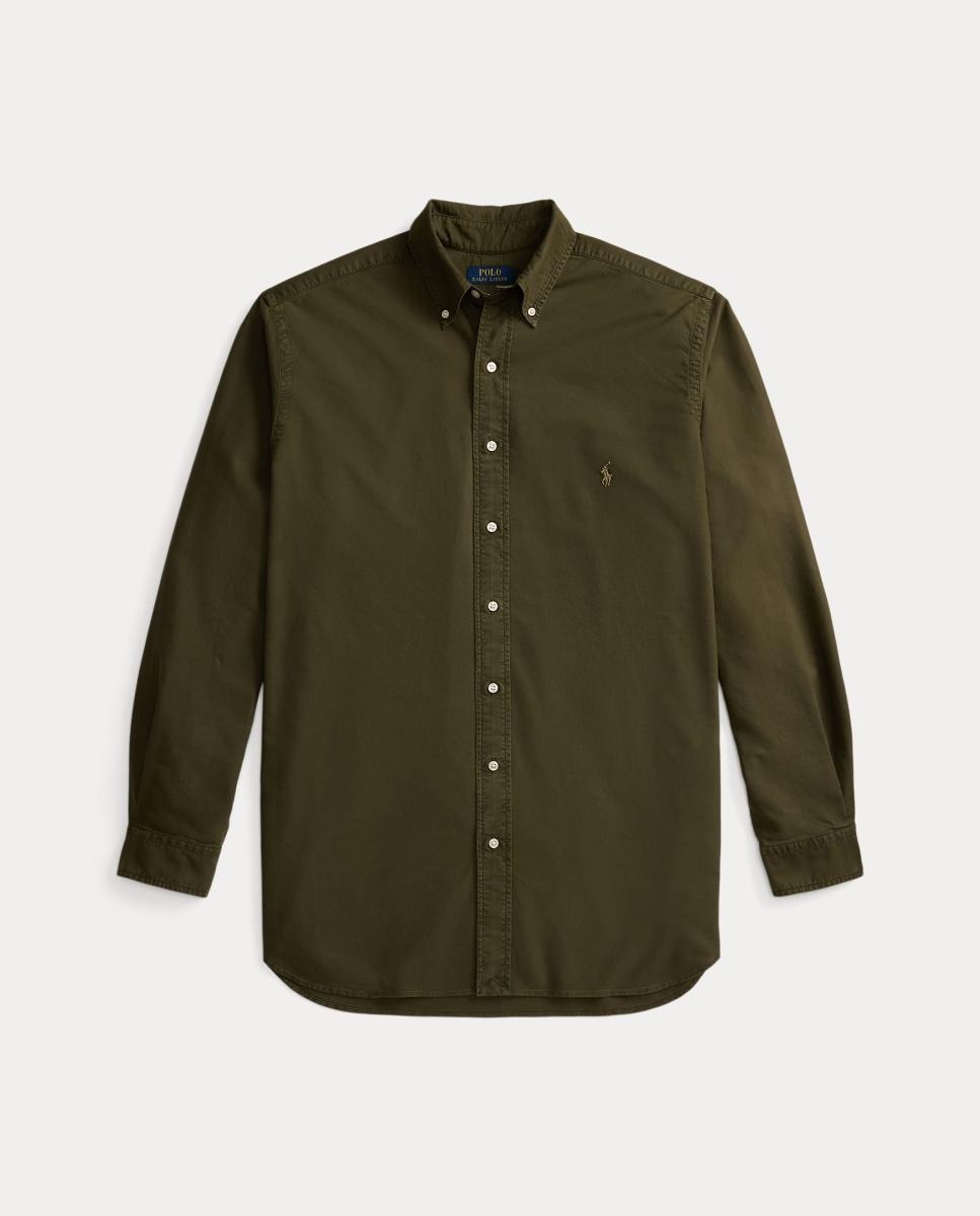 Camisa Oxford Classic Fit Tamanhos Grandes Verde pardo-5