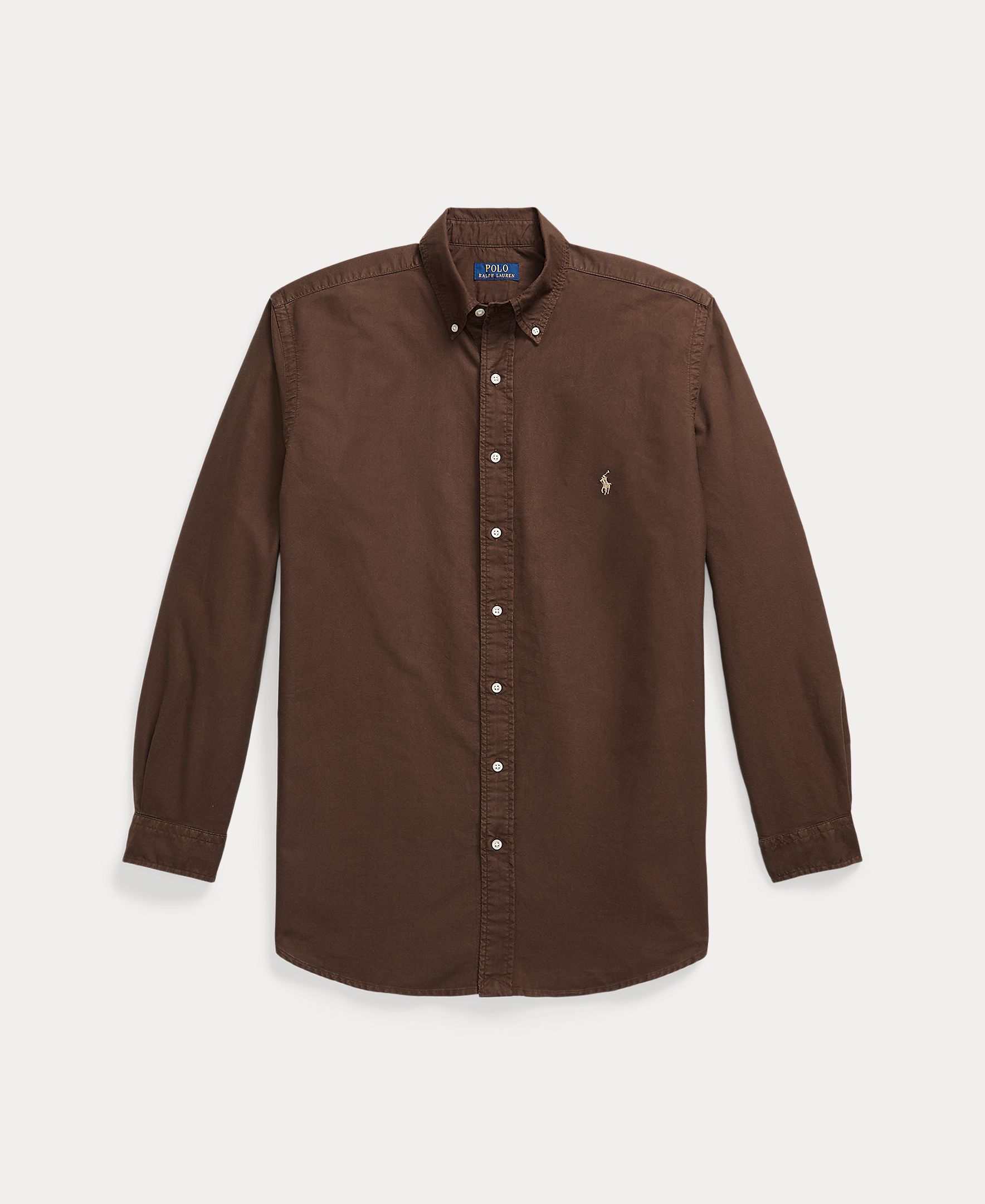 Camisa de hombre oxford teñida en prenda color Oliva - Polo Ralph Lauren - Marrón oscuro Marrón oscuro-4