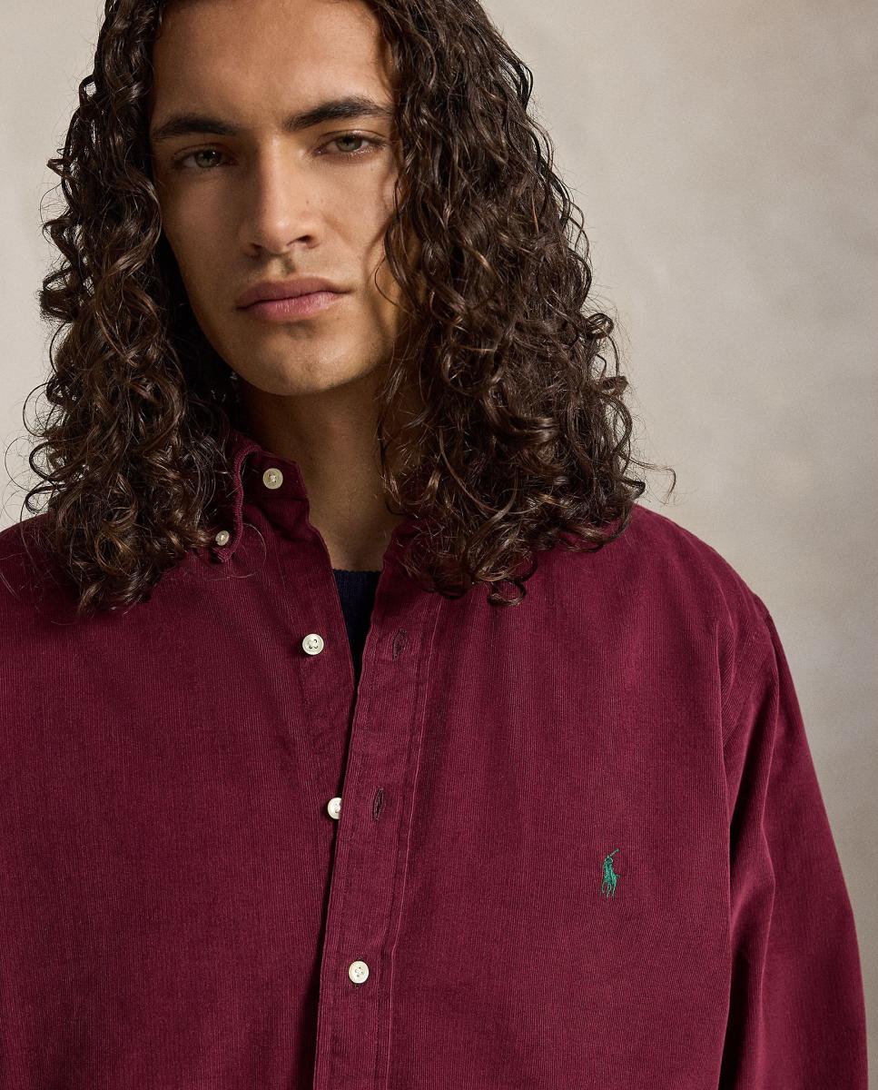 Camisa de hombre de micropana en color Oliva - Polo Ralph Lauren - Granate Granate-4