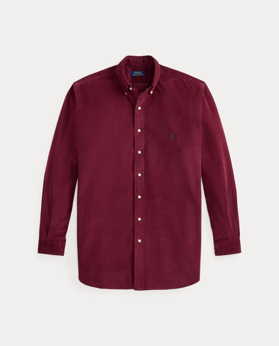 Camisa de hombre de micropana en color Oliva - Polo Ralph Lauren - Granate Granate-5