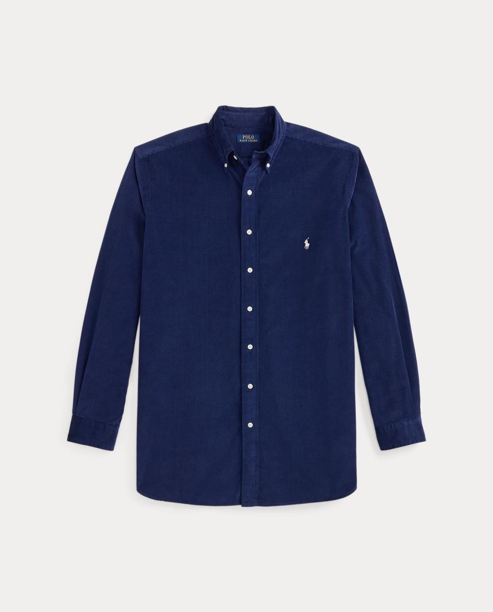 Camisa de hombre de micropana en color Oliva - Polo Ralph Lauren - Azul marino Azul marino-5