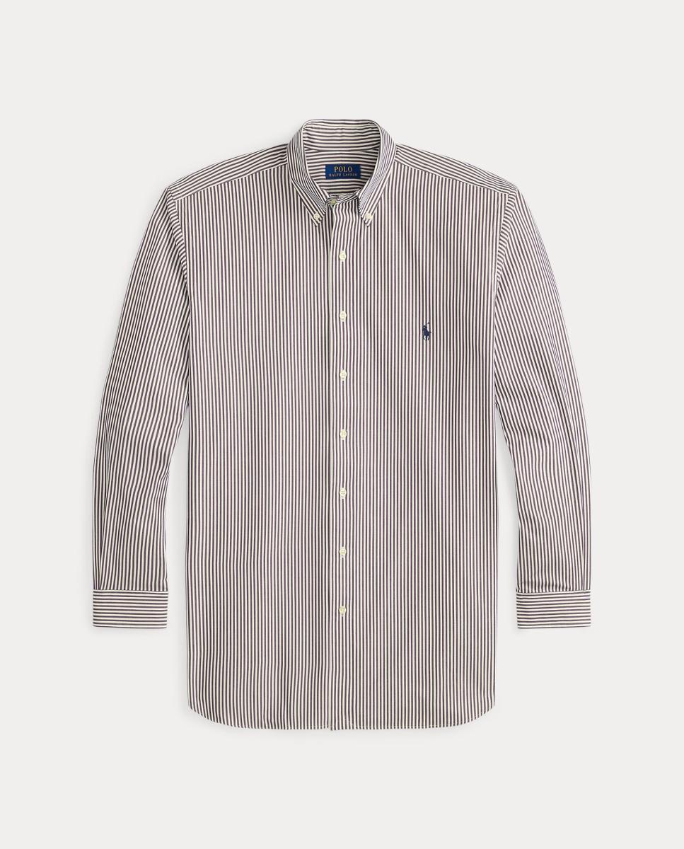 Camisa de hombre de popelina elástica con rayas Marrón Nuez Moscada - Polo Ralph Lauren - Marrón oscuro Marrón oscuro-6
