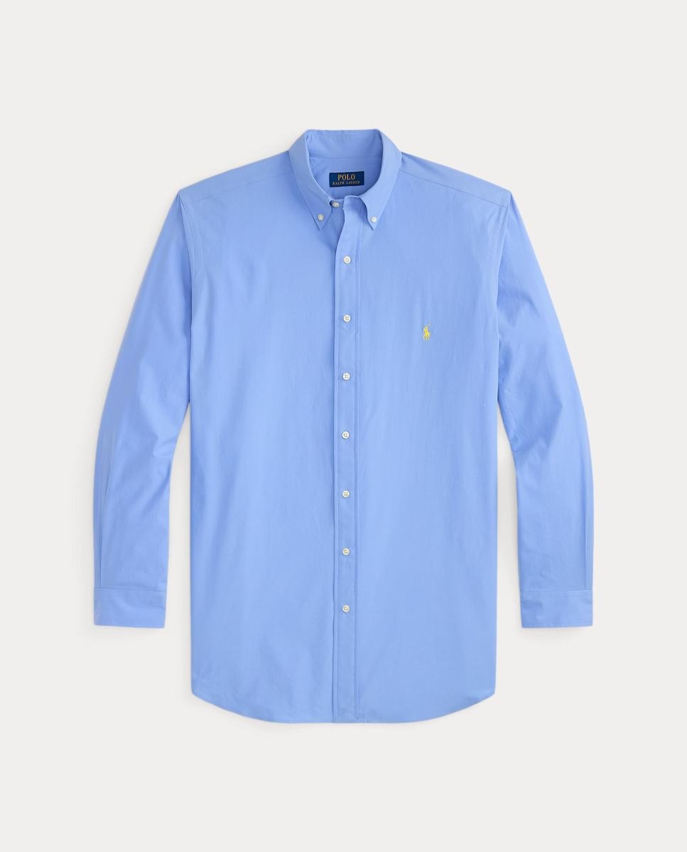 Camisa de popelina elástica de hombre Azul cabana - Polo Ralph Lauren - Azul Cielo Azul Cielo-6