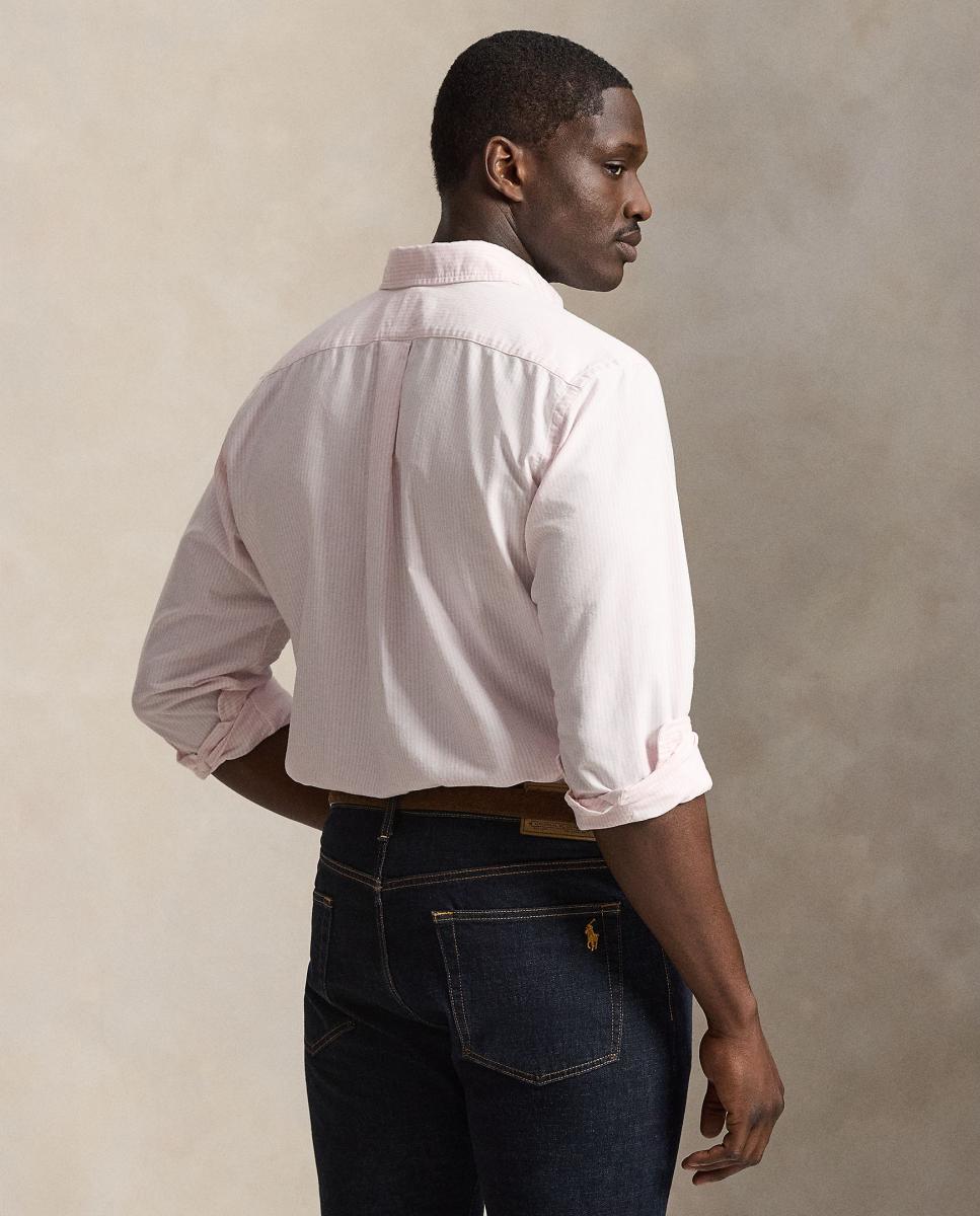 Camisa Oxford de Algodão Classic Fit Tamanhos Grandes Rosa-claro-3