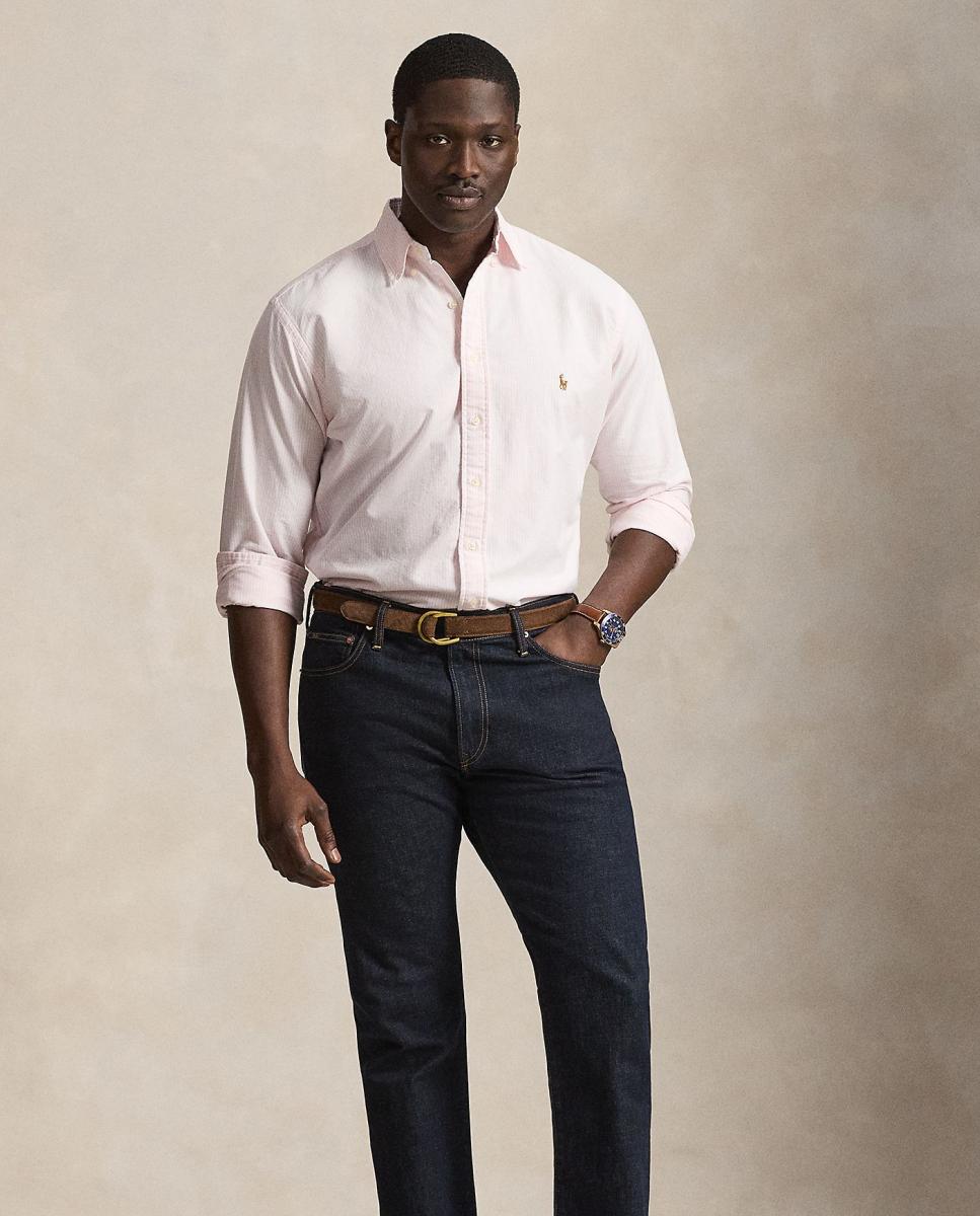 Camisa Oxford de Algodão Classic Fit Tamanhos Grandes Rosa-claro-7