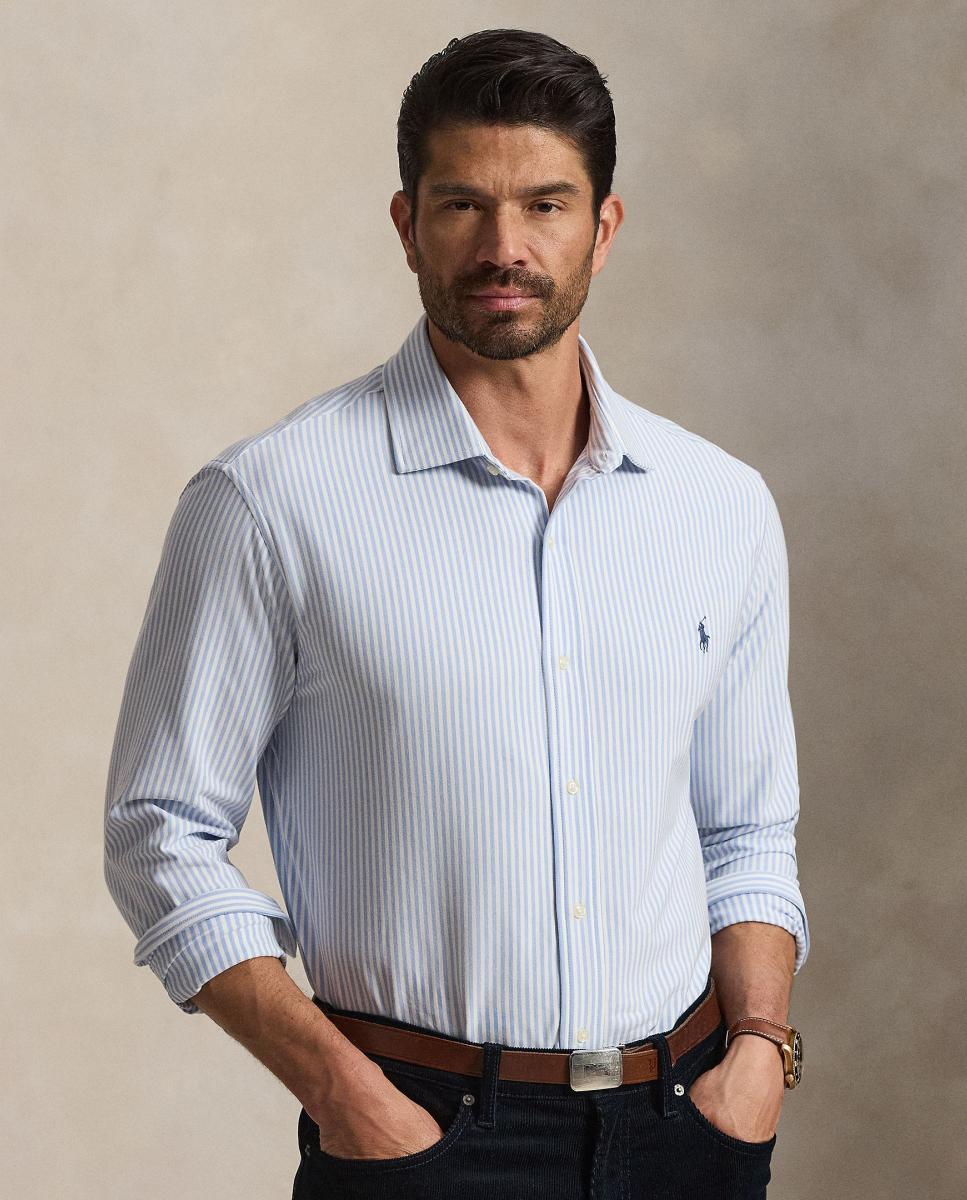 Imagem 0 de Camisa Oxford às Riscas Slim Fit Tamanhos Grandes