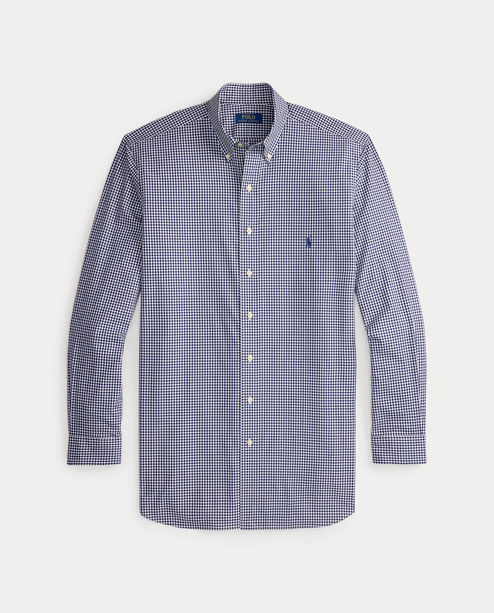 Camisa de Popelina Elástica Classic Fit Tamanhos Grandes Azul-marinho-6