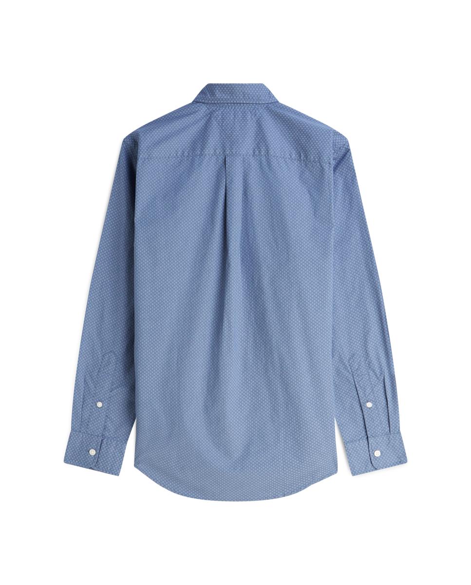 Camisa de Popelina Estampada Tamanhos Grandes Azul-índigo-2
