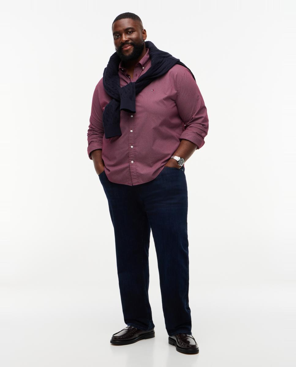 Camisa de Popelina Estampada Tamanhos Grandes Multicolor-5