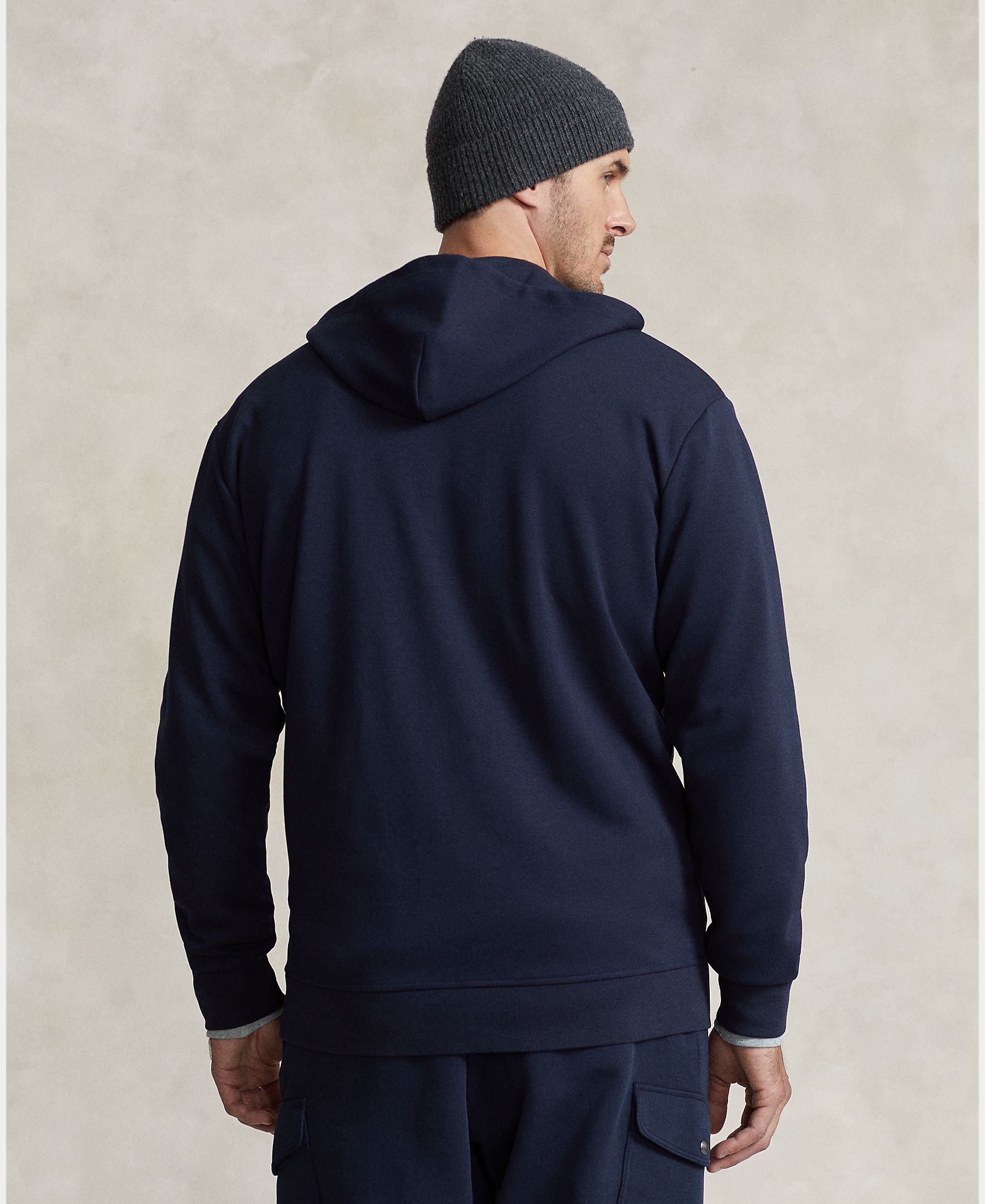 Sweatshirt com capuz e fecho de correr tamanhos grandes Azul-marinho-3