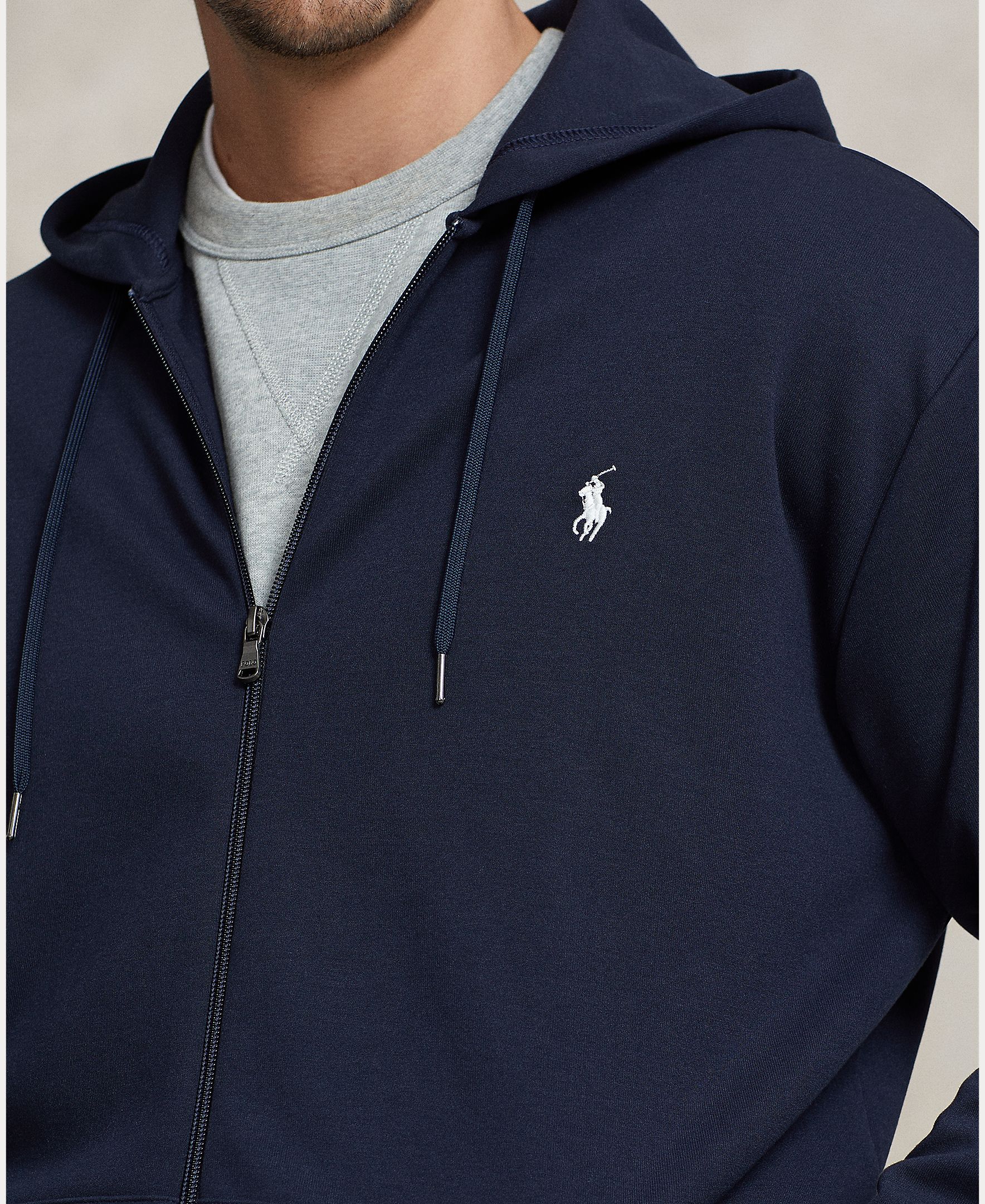 Sweatshirt com capuz e fecho de correr tamanhos grandes Azul-marinho-4