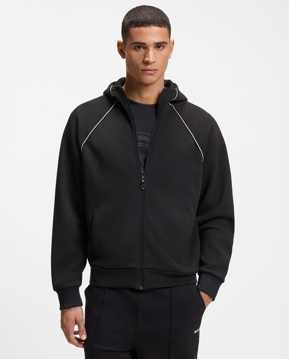 Sweatshirt de Manga Comprida Tamanhos Grandes Preto-1
