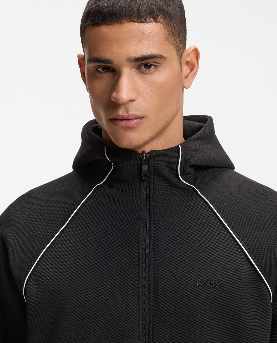 Sweatshirt de Manga Comprida Tamanhos Grandes Preto-2