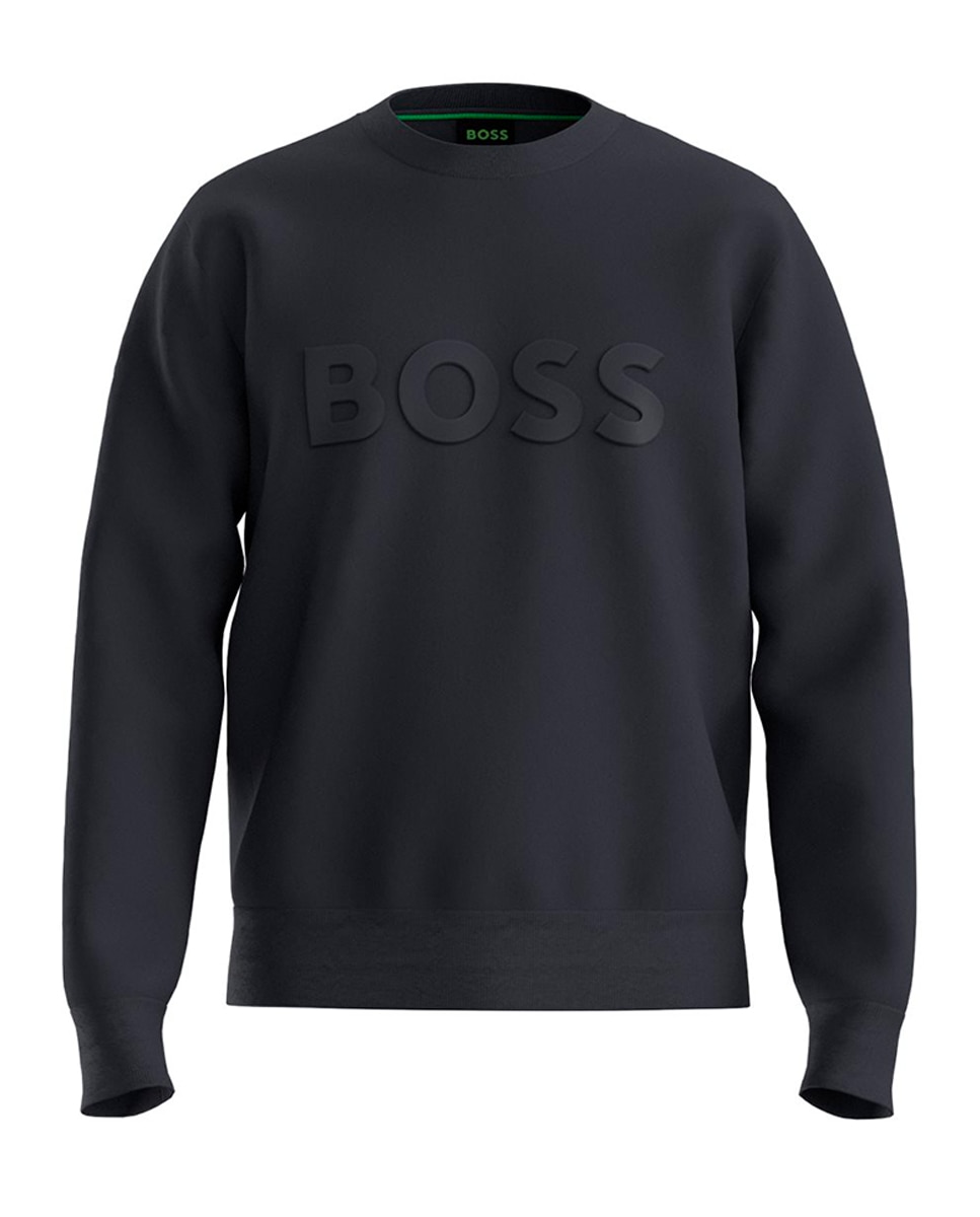 Sweatshirt de Manga Comprida Tamanhos Grandes Azul-1
