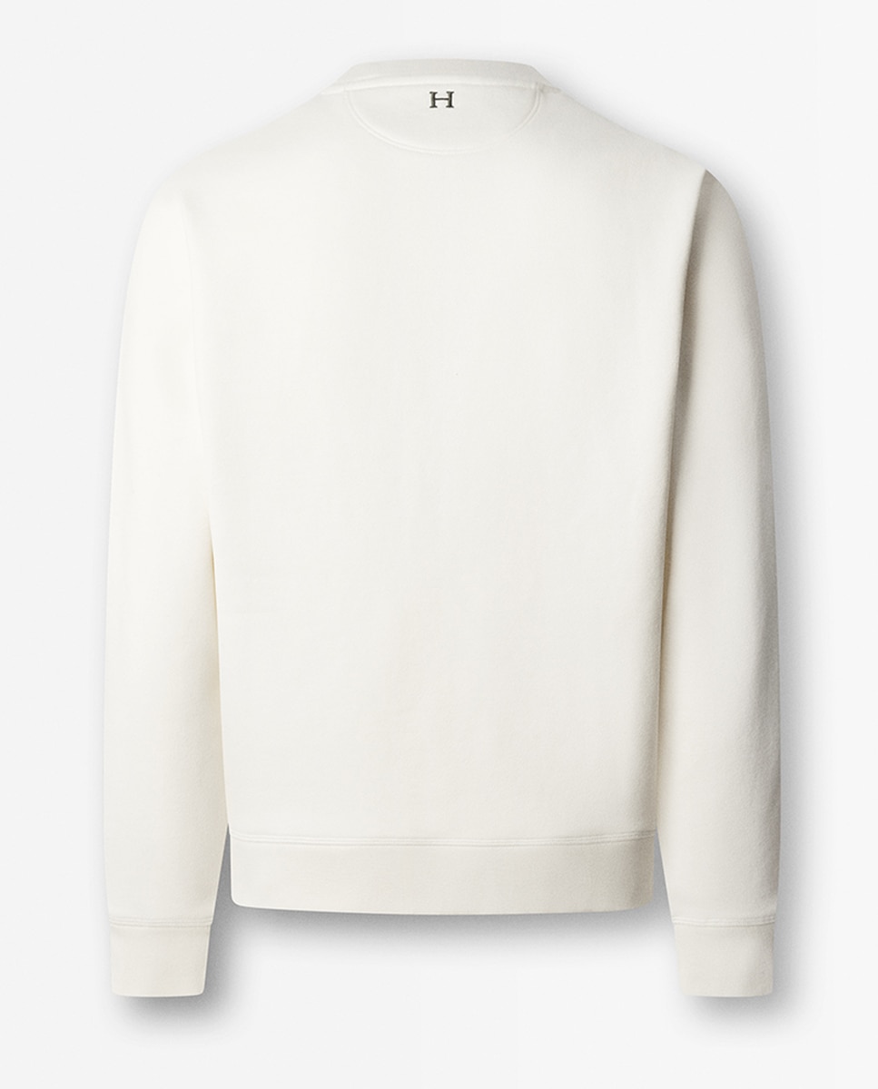Sweatshirt de Algodão com Logótipo Central Tamanhos Grandes Branco-8