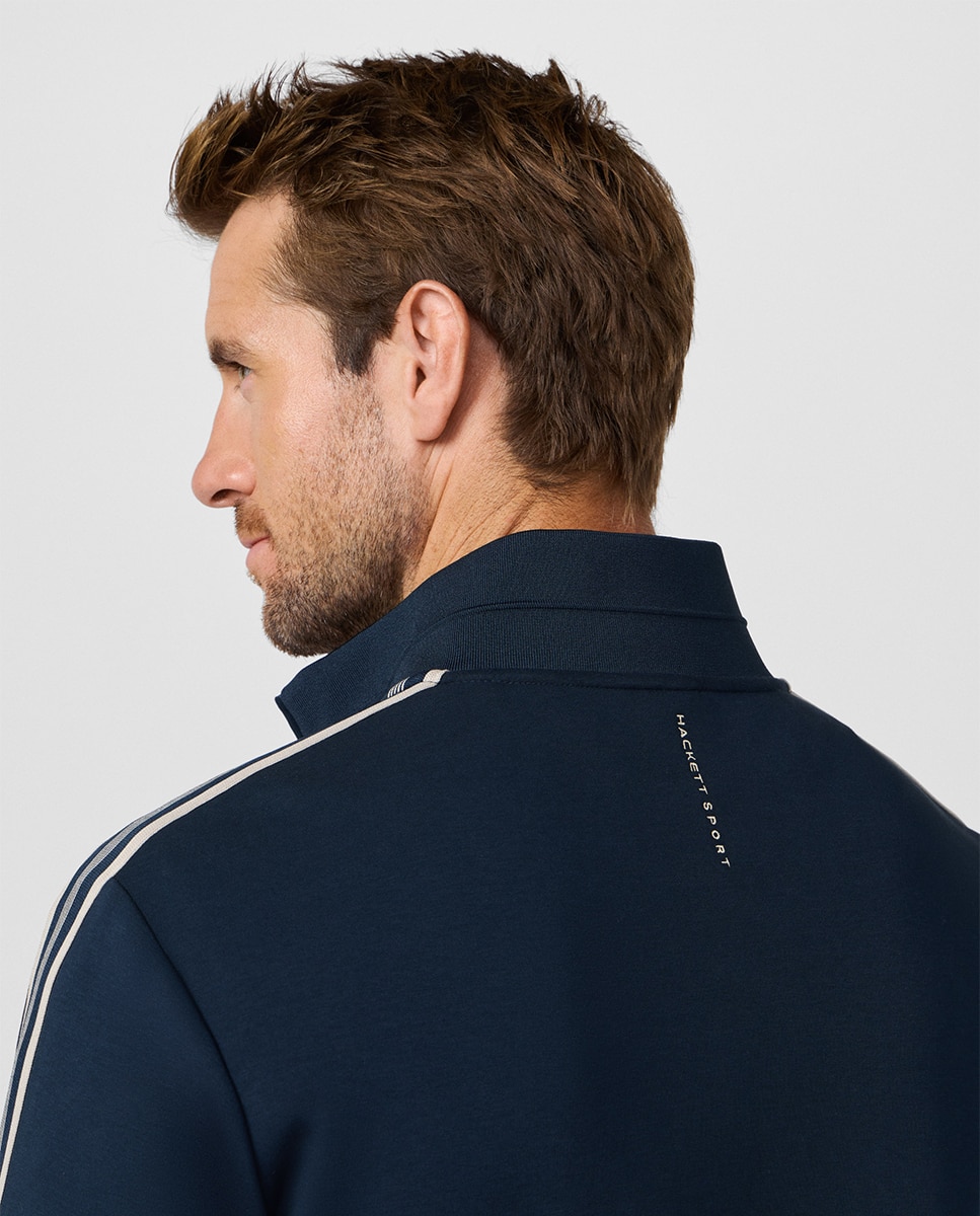 Sweatshirt Tamanhos Grandes com Fecho de Correr e Fitas nos Ombros e Mangas Azul-marinho-6