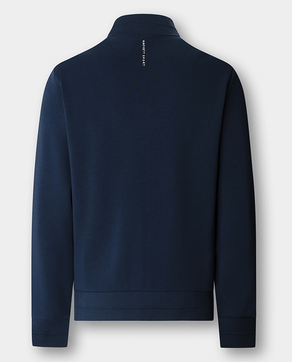 Sweatshirt Tamanhos Grandes com Fecho de Correr e Fitas nos Ombros e Mangas Azul-marinho-8