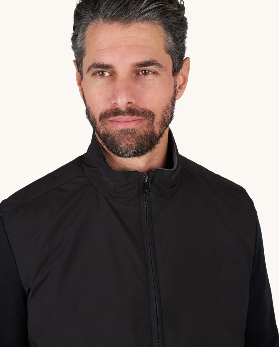 Blusão Híbrido de Malha e Nylon Typhoon Platinum Pretos-3