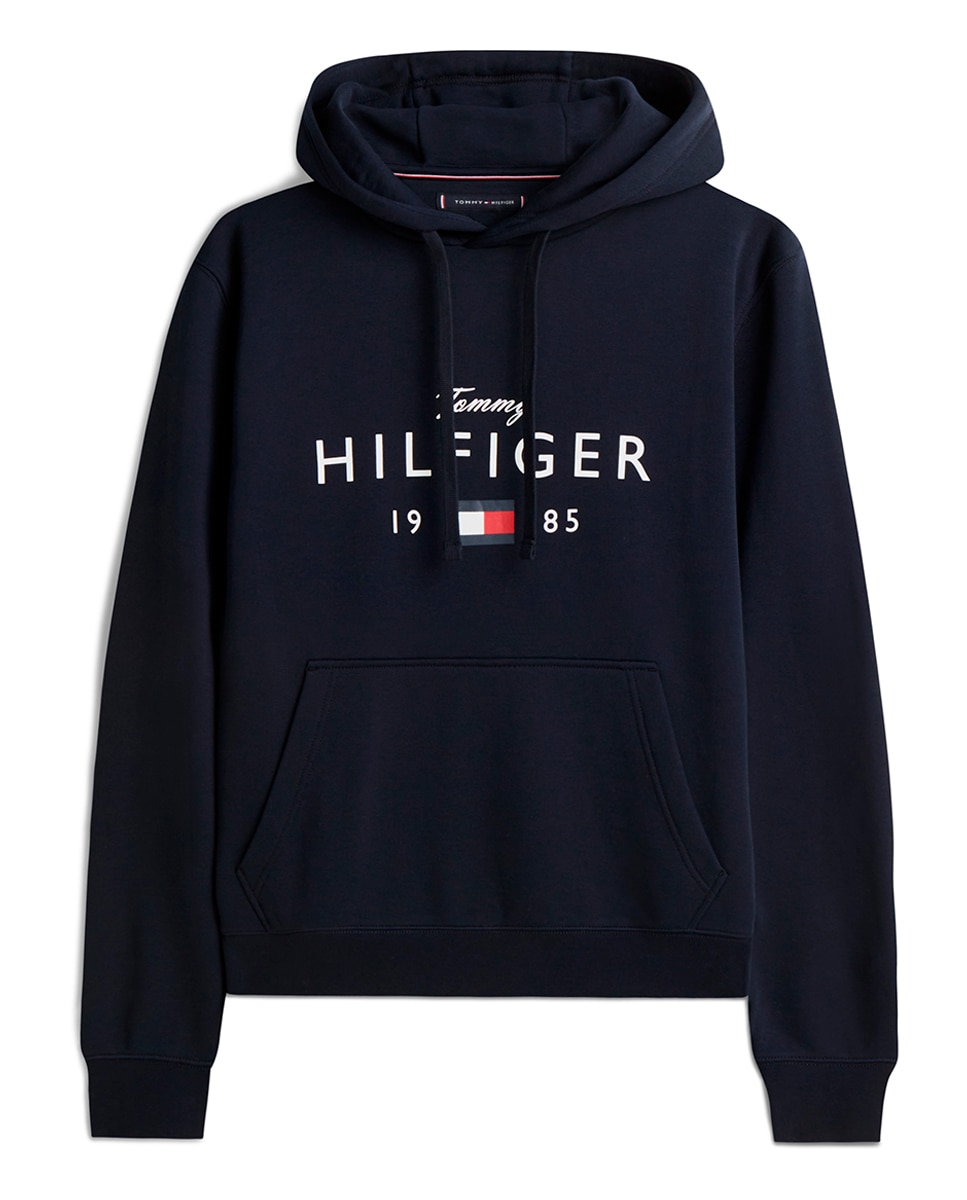 Sweatshirt com Capuz e sem Fecho de Correr Tamanhos Grandes Azul-marinho-1