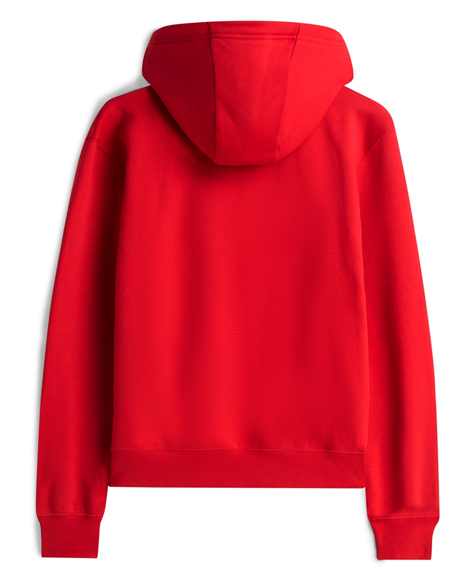 Sweatshirt com Capuz e sem Fecho de Correr Tamanhos Grandes Vermelho-2