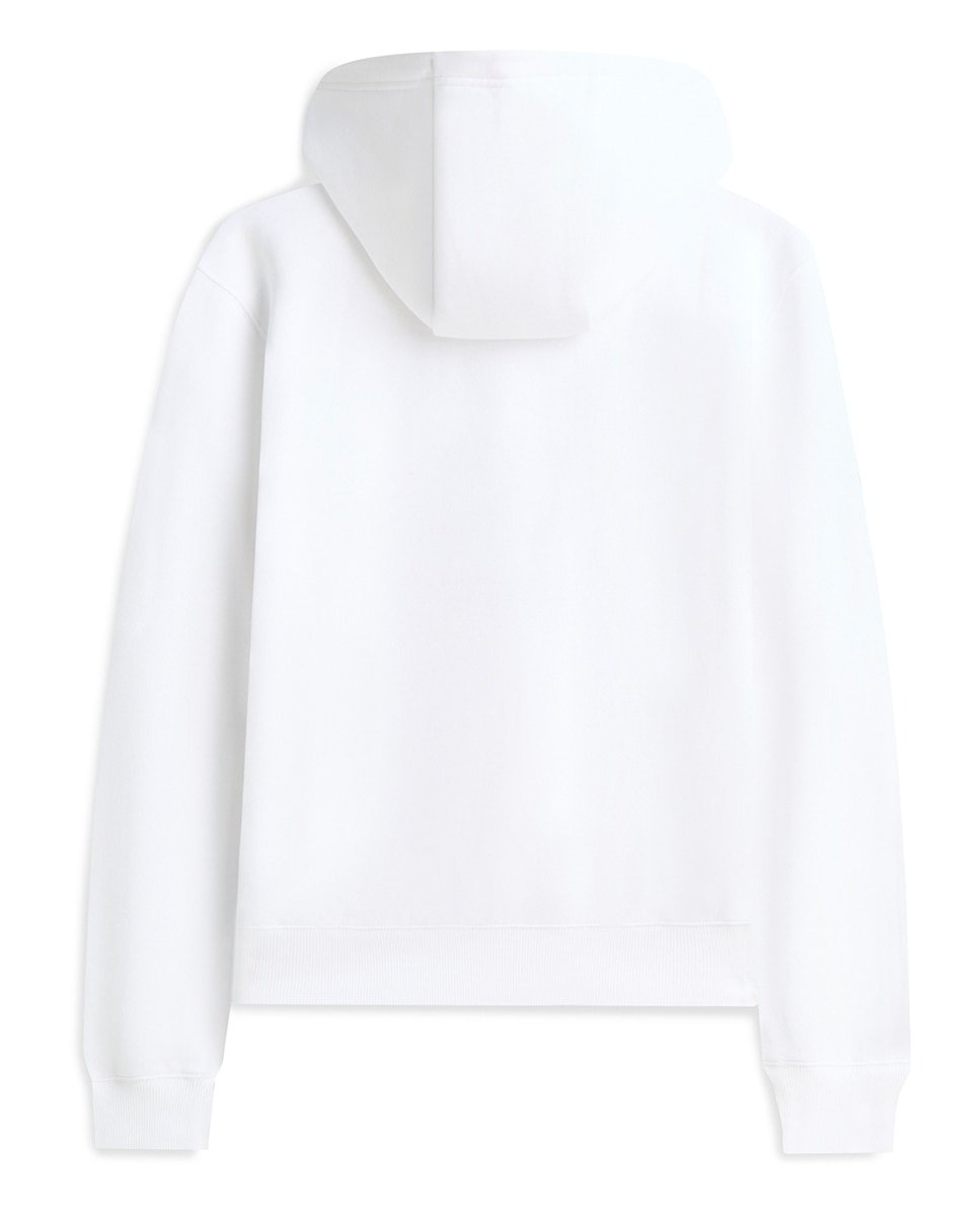 Sweatshirt com Capuz e sem Fecho de Correr Tamanhos Grandes Branco-2