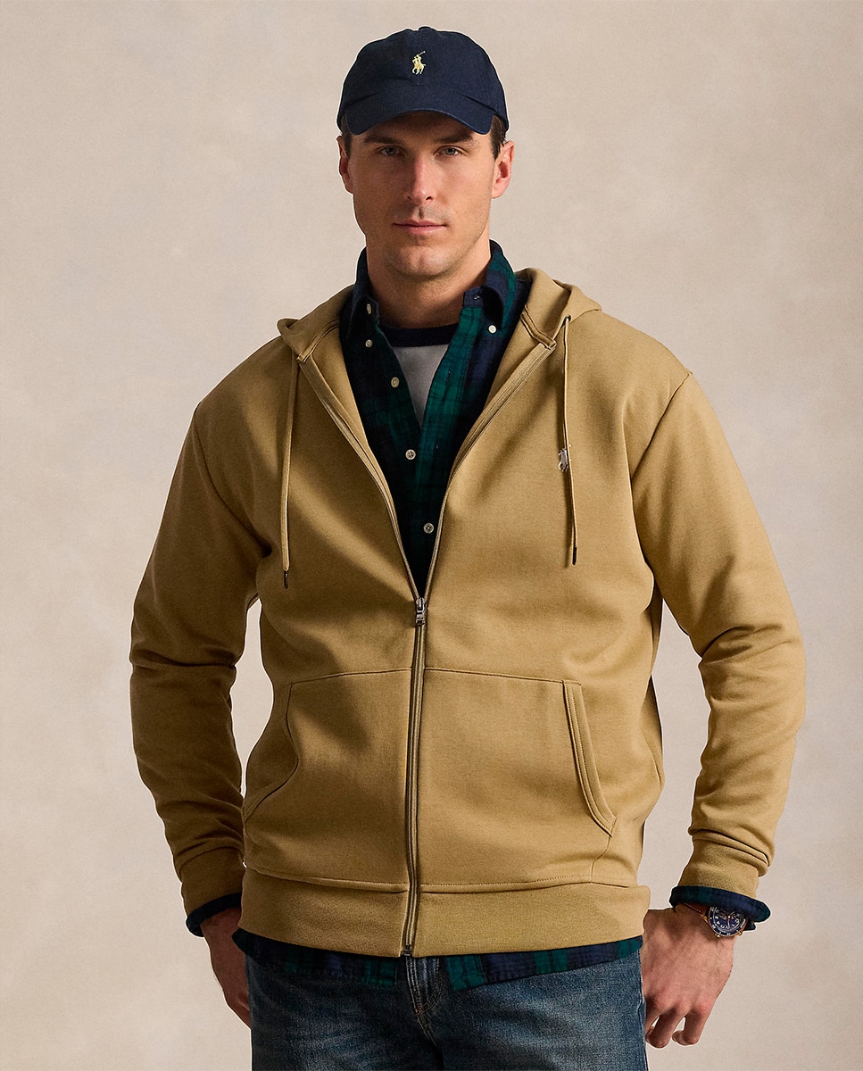 Sweatshirt com Capuz Tamanhos Grandes Castanho-1