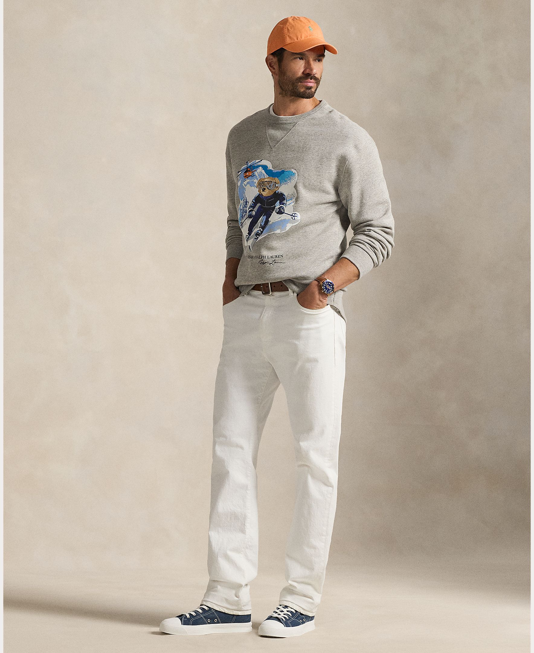 Sweatshirt de Felpa com Polo Bear Tamanhos Grandes Cinzento-6
