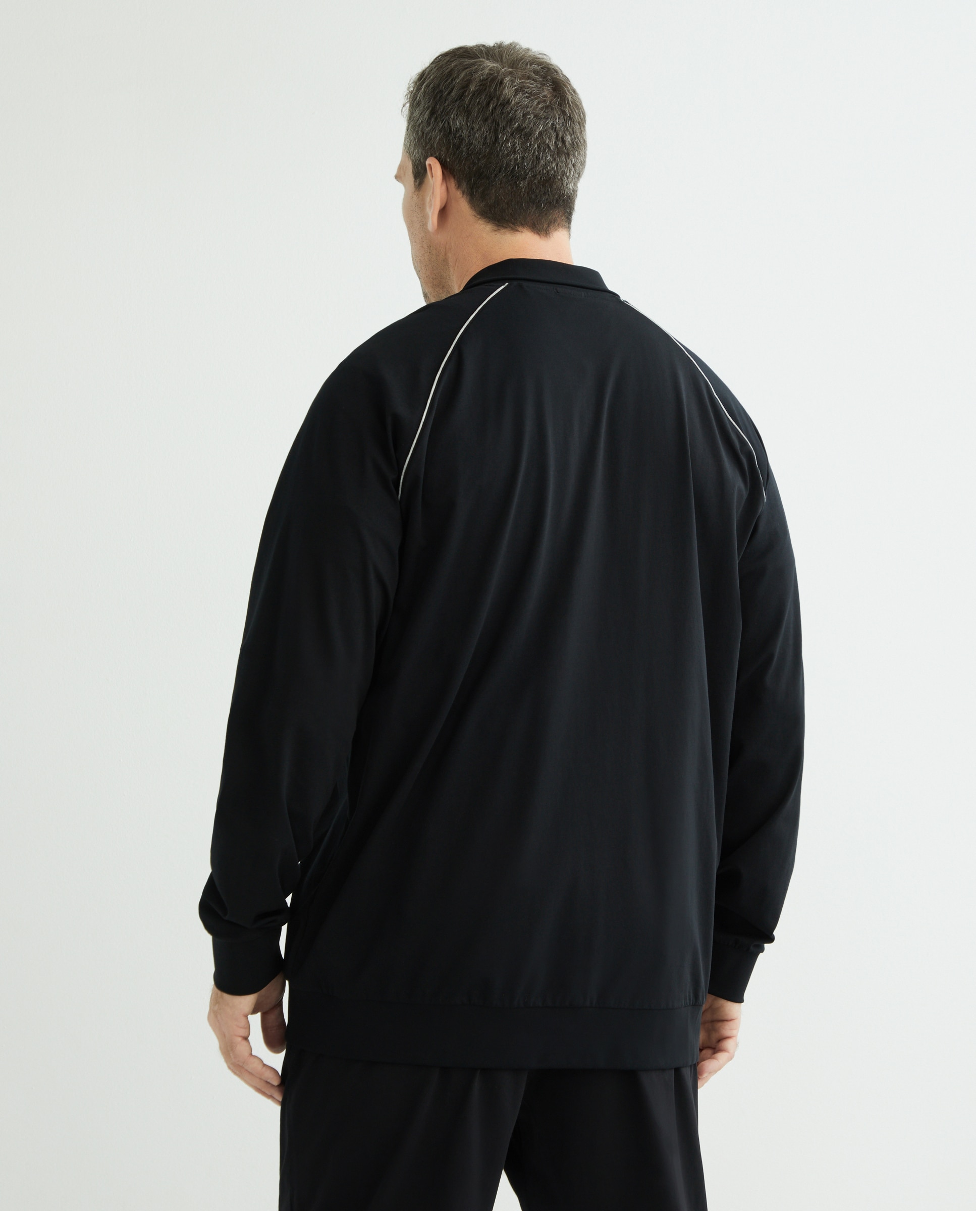 Sweatshirt Tamanhos Grandes com Fecho de Correr Preto-3
