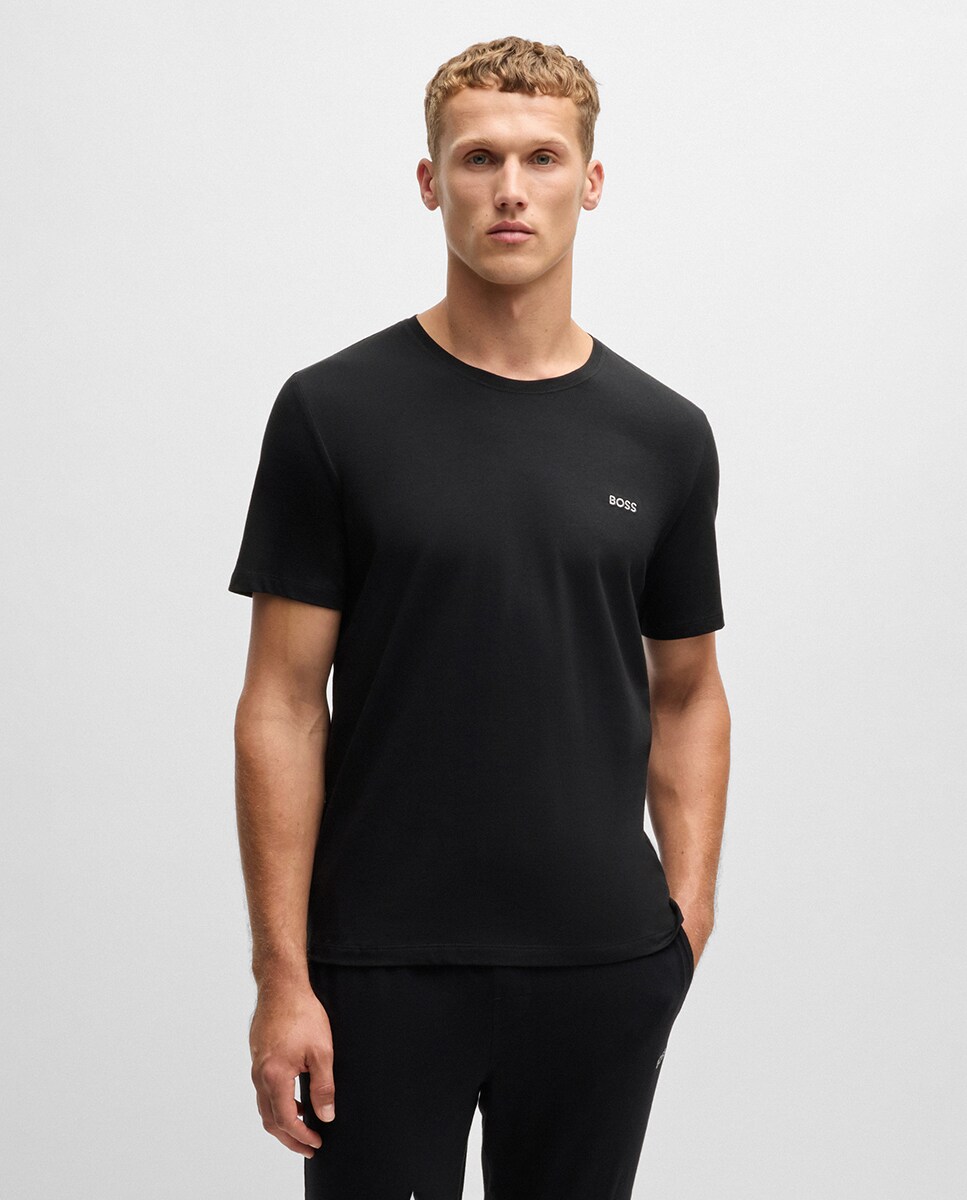 Camiseta manga corta de hombre ropa de casa tallas grandes 3XL Negro