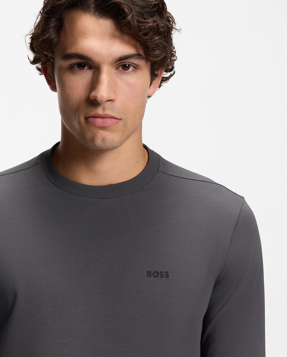 Camisola de Manga Comprida Tamanhos Grandes Cinzento-3