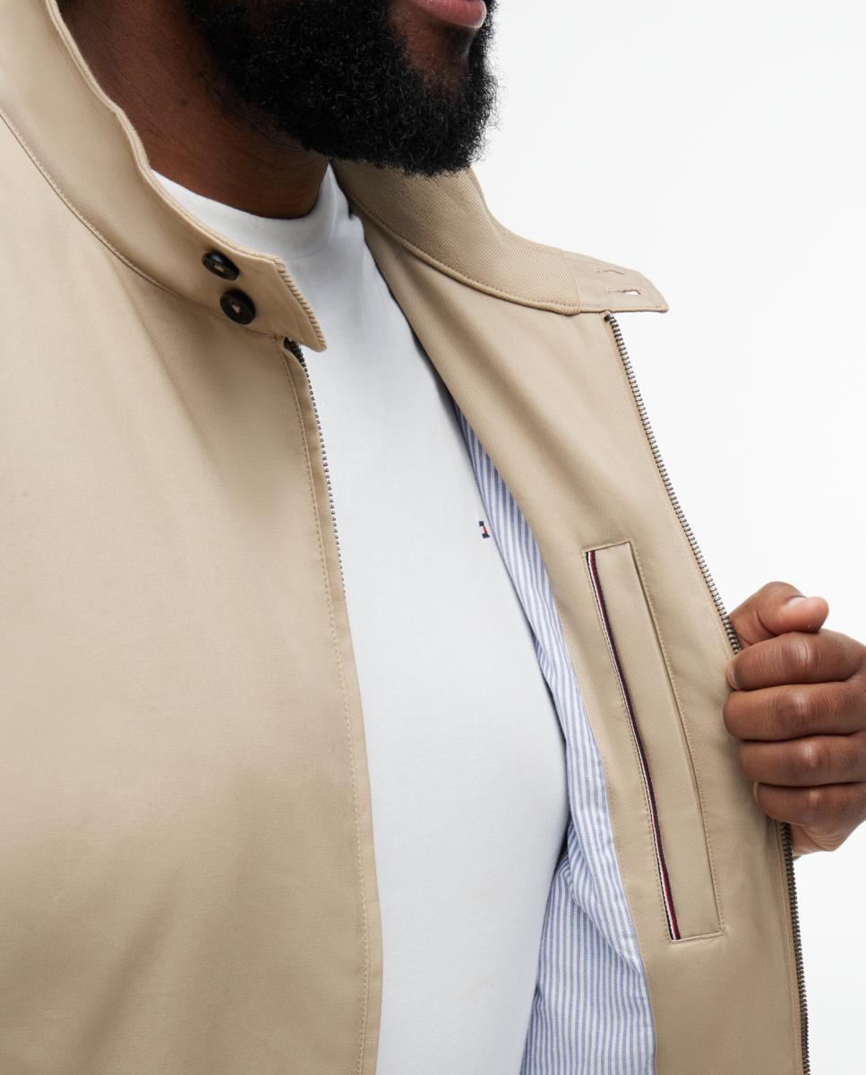 Blusão Tipo Harrington Tamanhos Grandes Bege-4