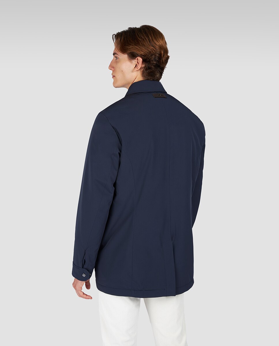Gabardine Comprida com Colarinho de Camisa Typhoon Tamanhos Grandes Azul-marinho-2