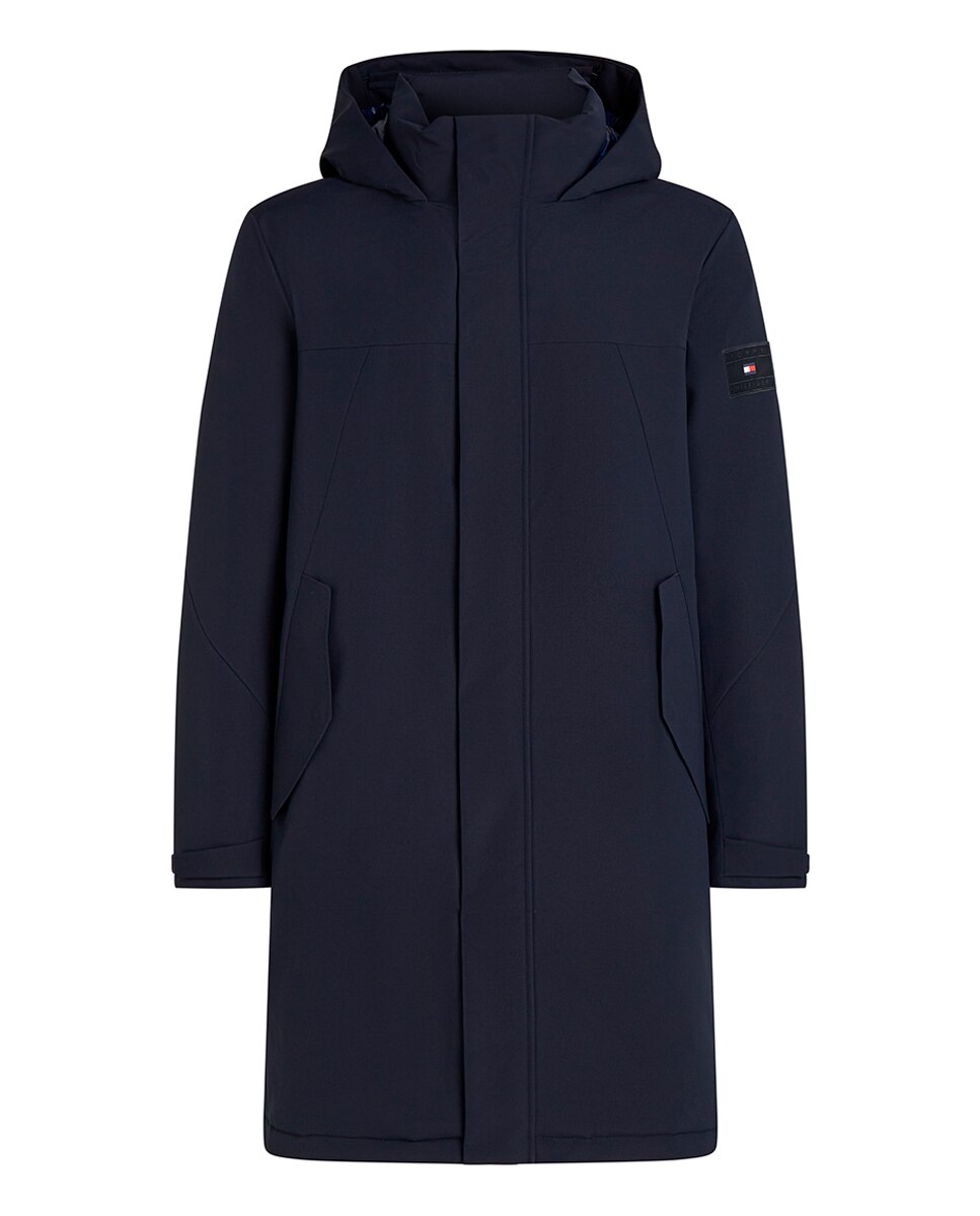 Sobretudo Tipo Parka com Capuz Tamanhos Grandes Azul-marinho-2