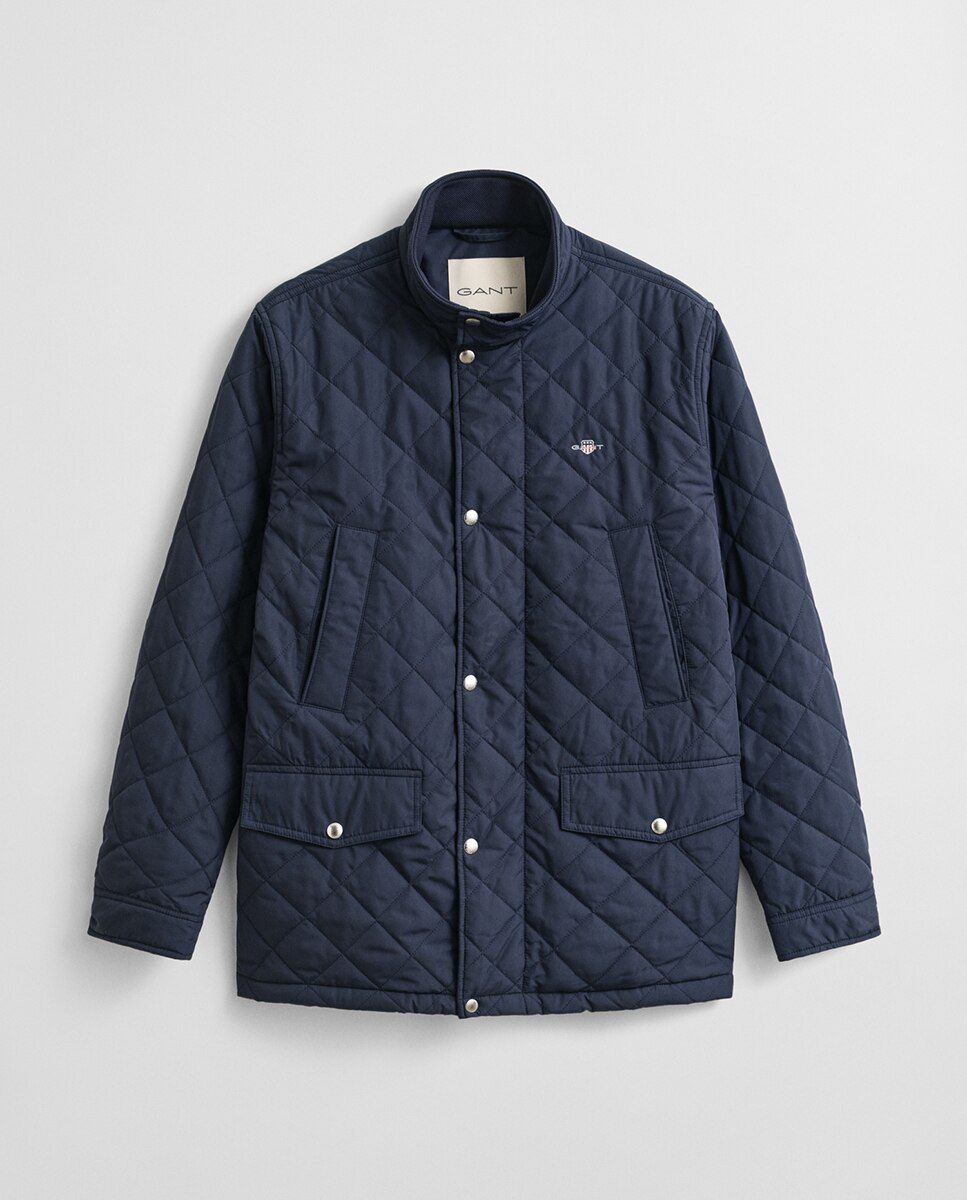 Casaco Tipo Windcheater Acolchoado Médio Tamanhos Grandes Azul-4