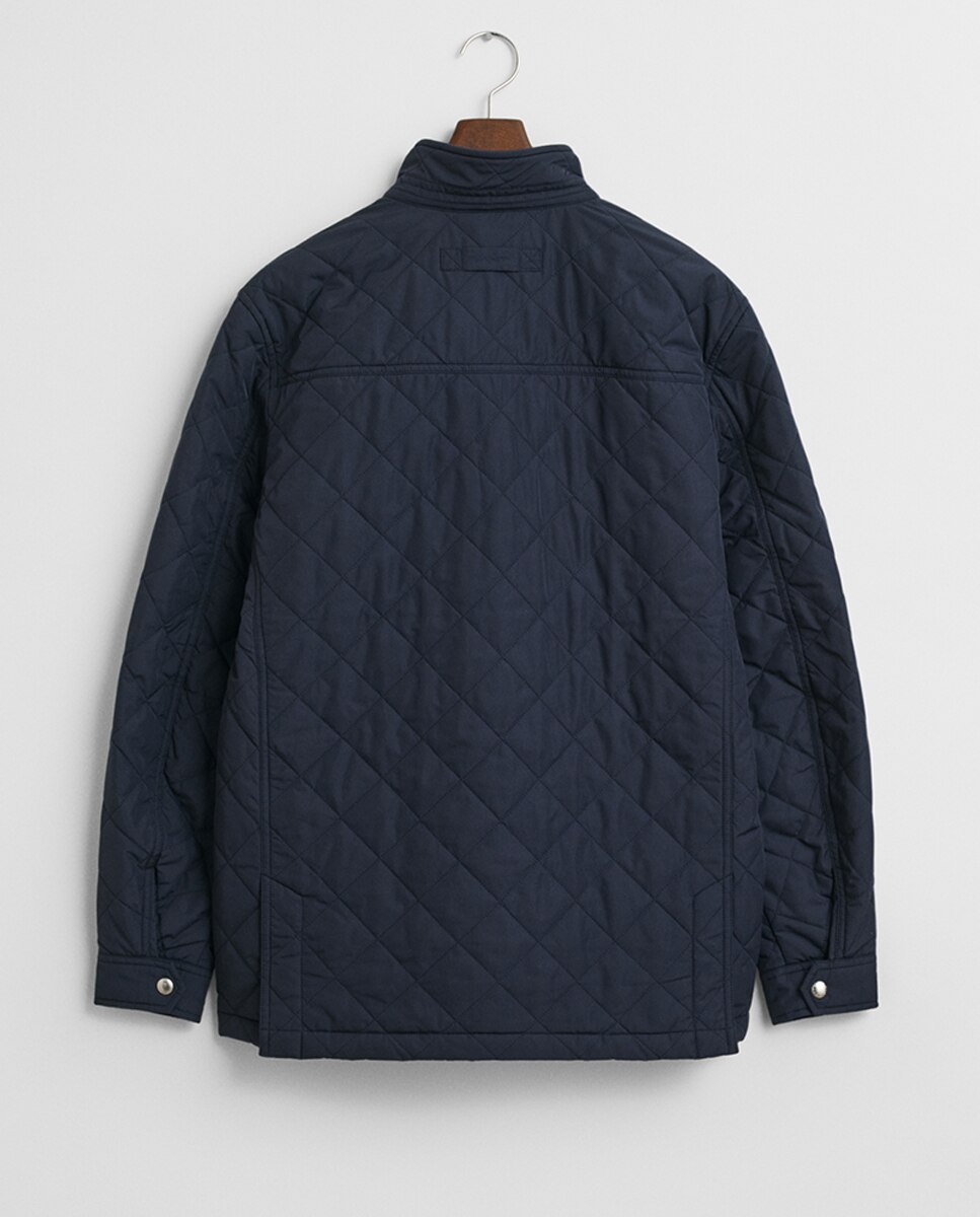Casaco Tipo Windcheater Acolchoado Médio Tamanhos Grandes Azul-5