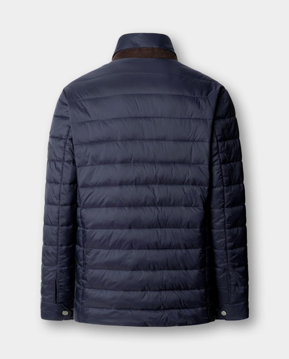 Chaqueta acolchada ligera de diseño Velospeed con tejido resistente al agua y cuatro bolsillos frontales tallas grandes. - Hackett - Azul marino Azul marino-2