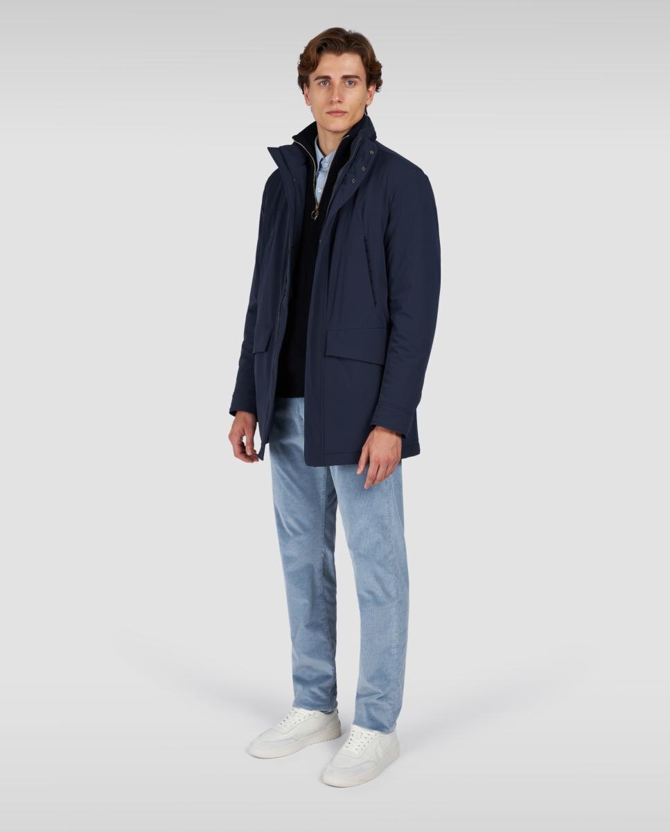 Chaquetón de hombre largo con capucha oculta y cuatro bolsillos tallas grandes - Paul & Shark - Azul marino Azul marino-8