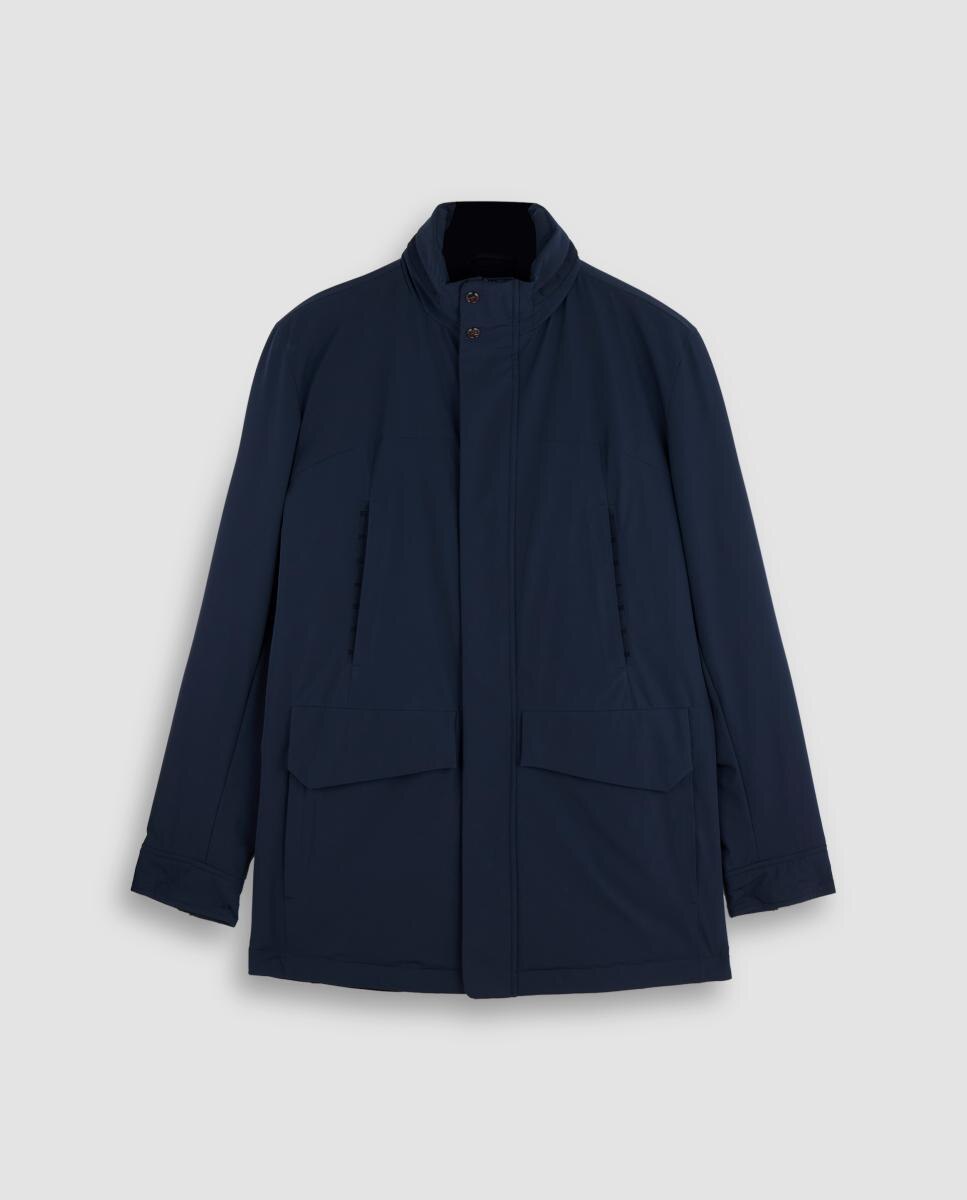 Chaquetón de hombre largo con capucha oculta y cuatro bolsillos tallas grandes - Paul & Shark - Azul marino Azul marino-4