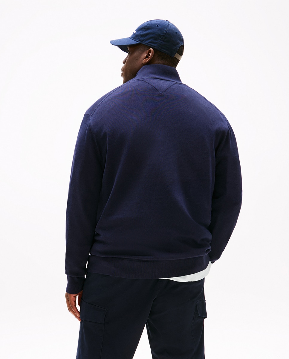 Jerséi de hombre en algodón liso y media cremallera tallas grandes