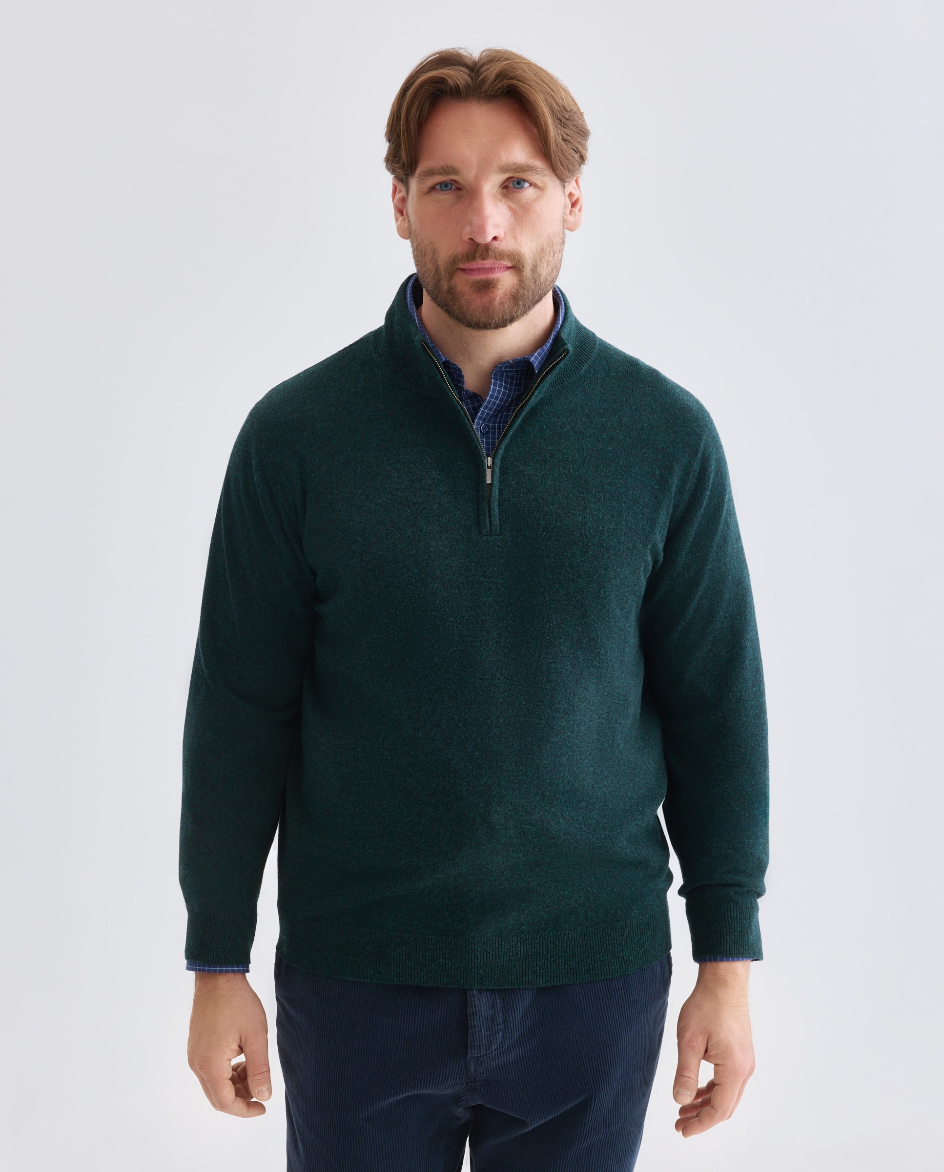 Jersey cuello cremallera - Rushmore - Verde oscuro Verde oscuro-1
