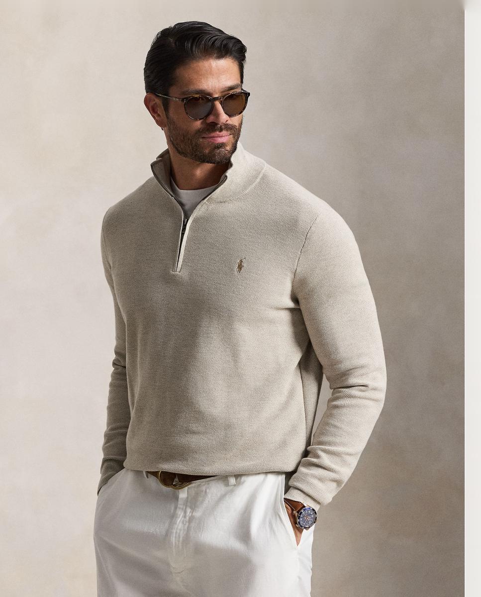 Imagem 0 de Camisola de Malha de Homem com Meio Fecho de Correr, Tamanhos Grandes
