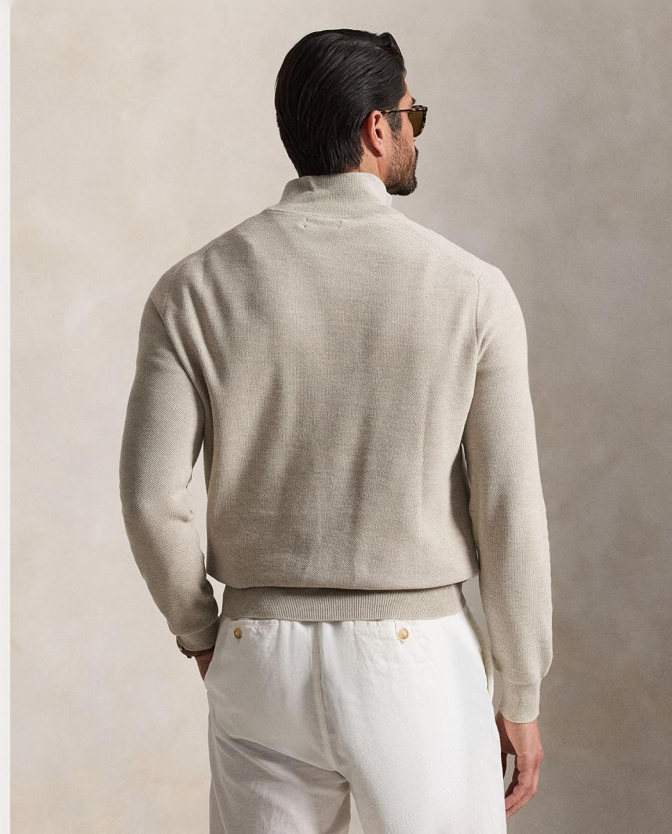 Jersey de hombre azul marino jaspeado - Polo Ralph Lauren - Marrón Suave Marrón Suave-3