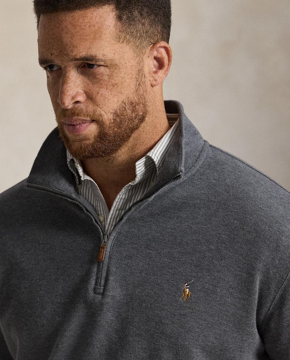 Jersey de hombre en vino clásico con cremallera - Polo Ralph Lauren - Gris ceniza Gris ceniza-4