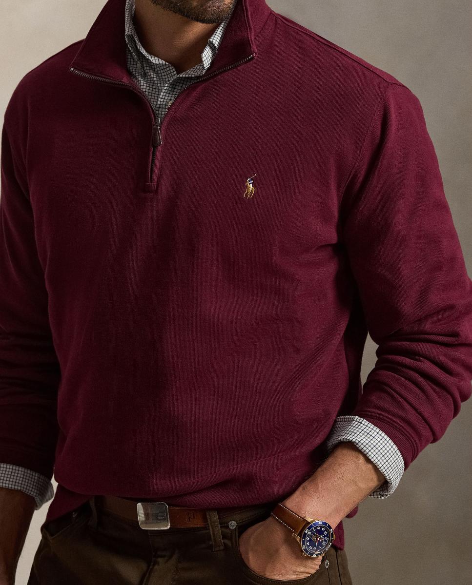 Jersey de hombre en vino clásico con cremallera - Polo Ralph Lauren - Granate Granate-4