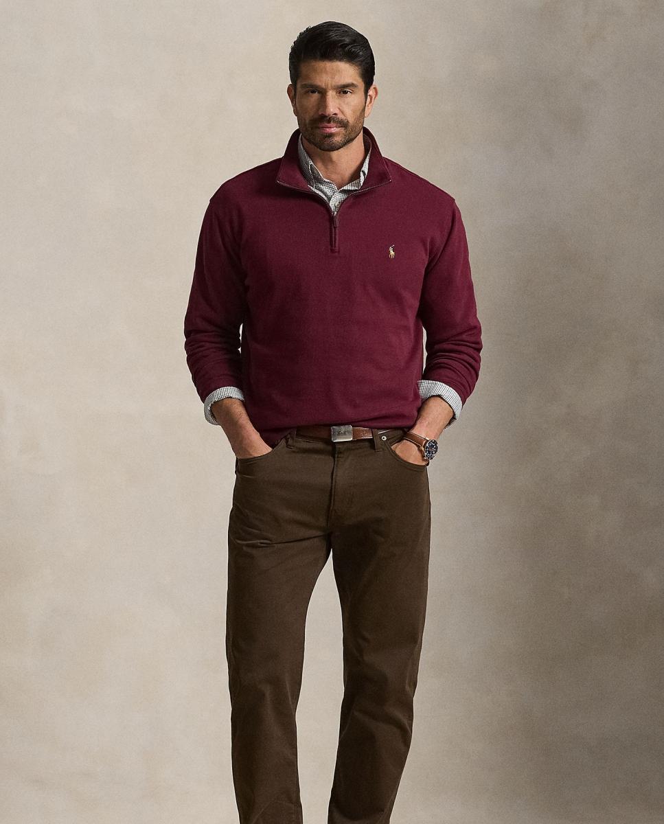 Jersey de hombre en vino clásico con cremallera - Polo Ralph Lauren - Granate Granate-6