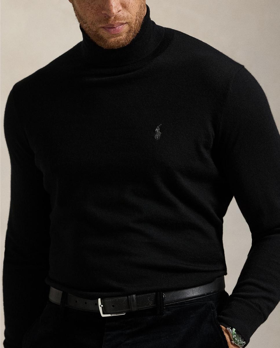 Jersey de hombre de lana lavable con cuello vuelto Negro Polo - Polo Ralph Lauren - Negro Negro-4