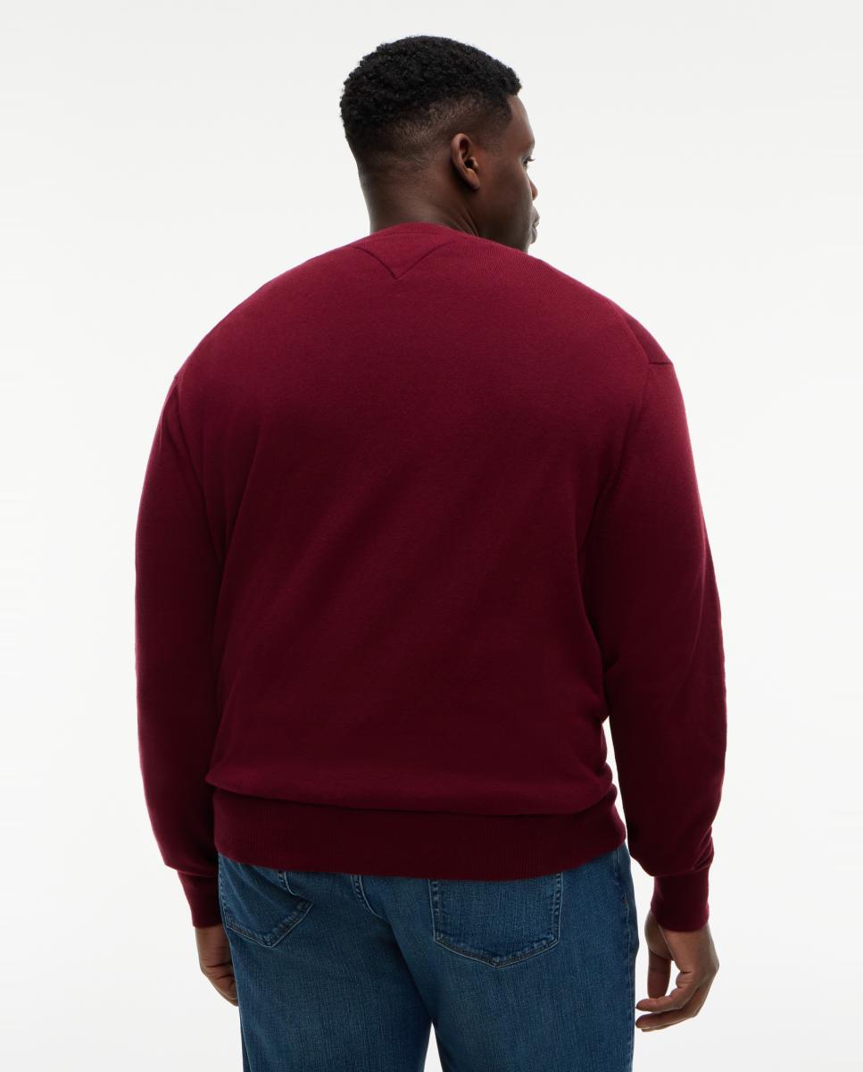 Camisola de Malha Lisa com Gola Redonda Tamanhos Grandes Bordeaux-2