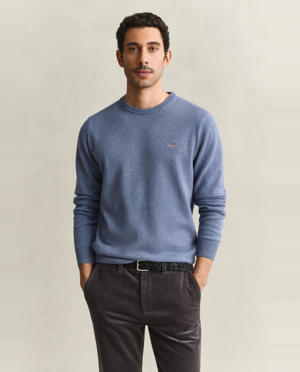 Jersey de hombre tallas grandes corte regular cuello redondo - Gant - Azul Azul-1