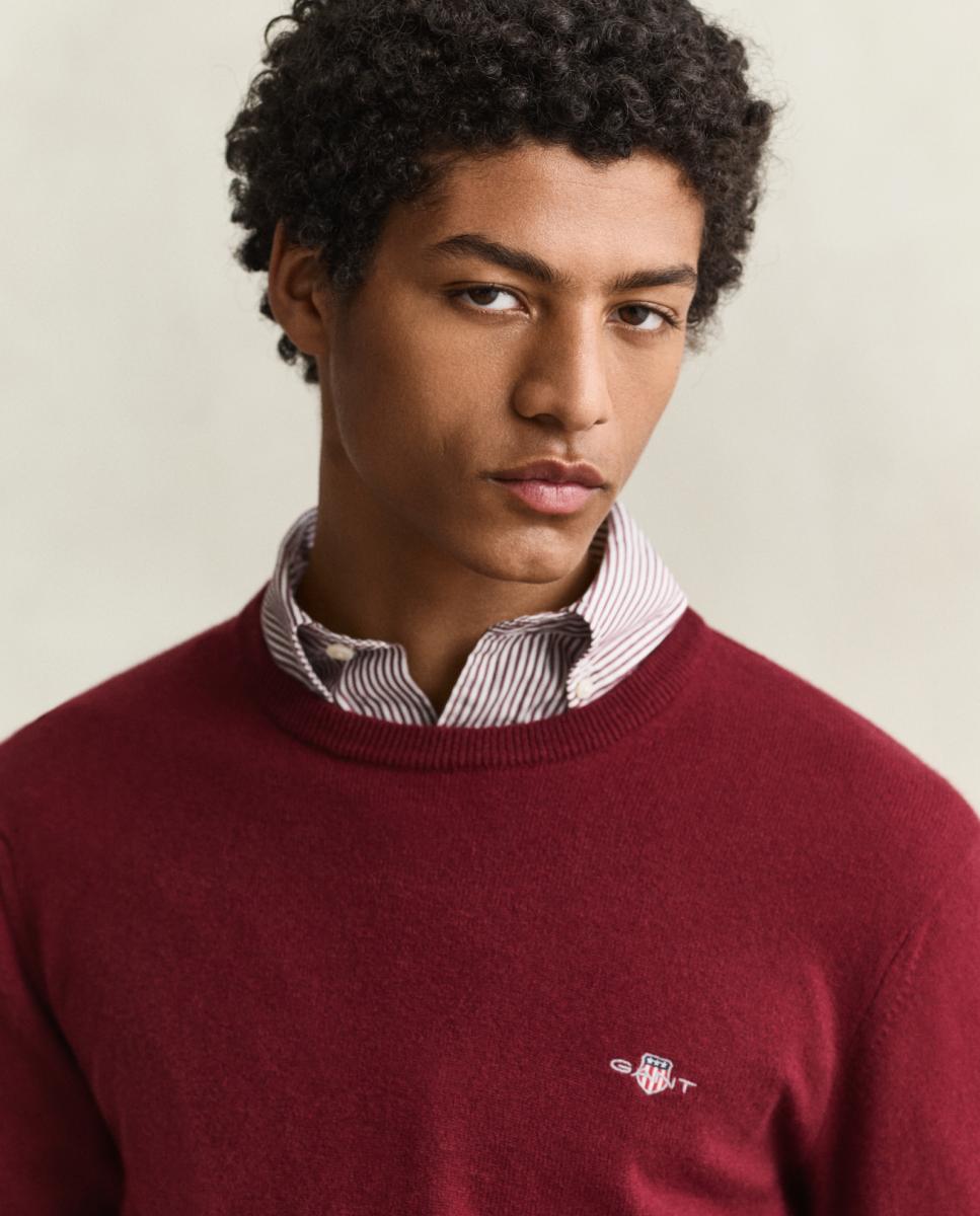 Jersey de hombre tallas grandes corte regular cuello redondo - Gant - Rojo Rojo-3