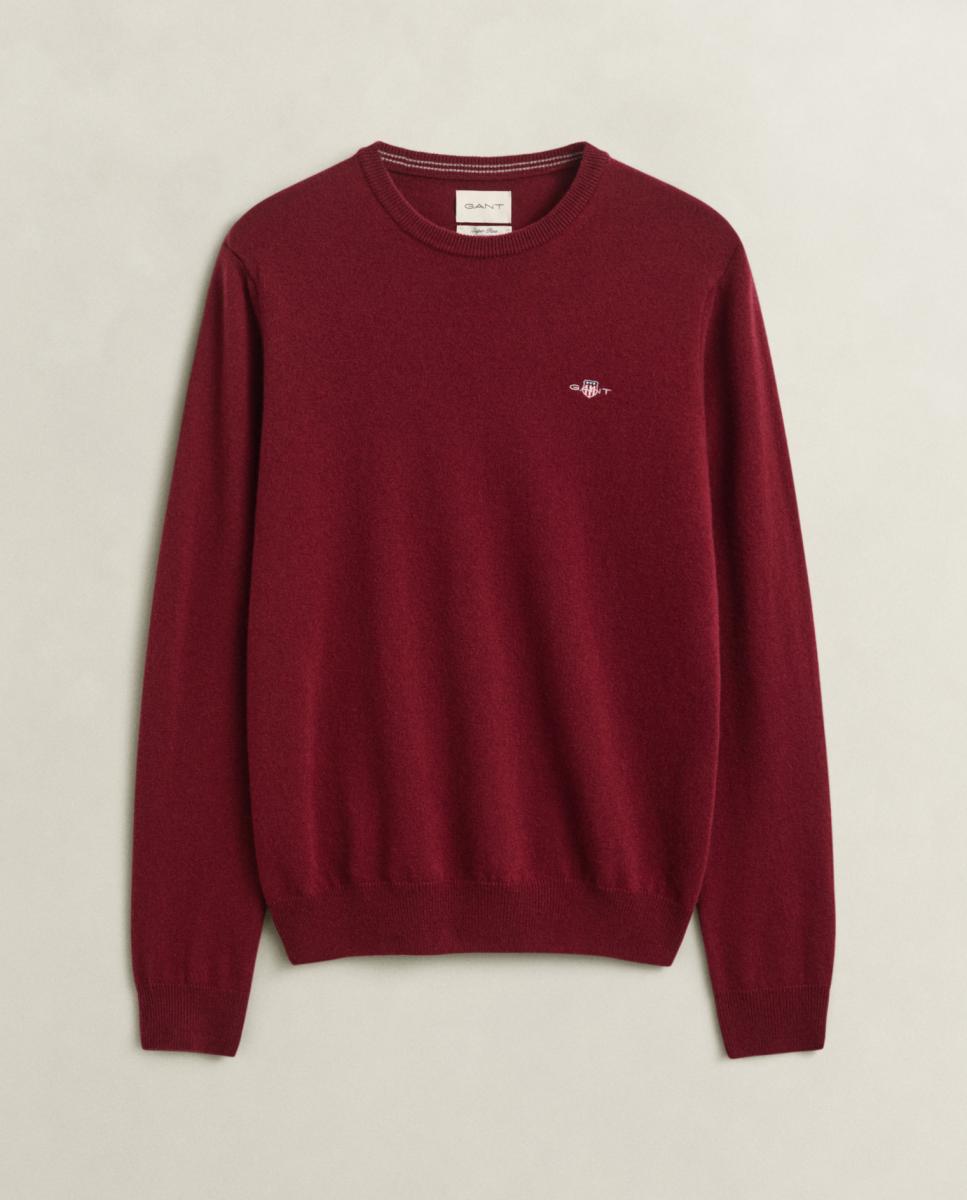 Jersey de hombre tallas grandes corte regular cuello redondo - Gant - Rojo Rojo-4